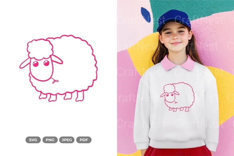 Kawaii Sheep Farm Animal Clipart Bundle