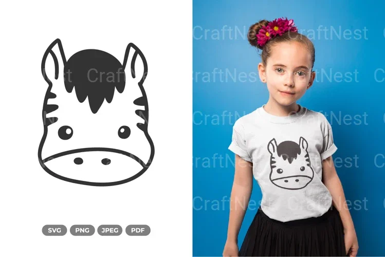Kawaii Zebra Head Clipart Bundle