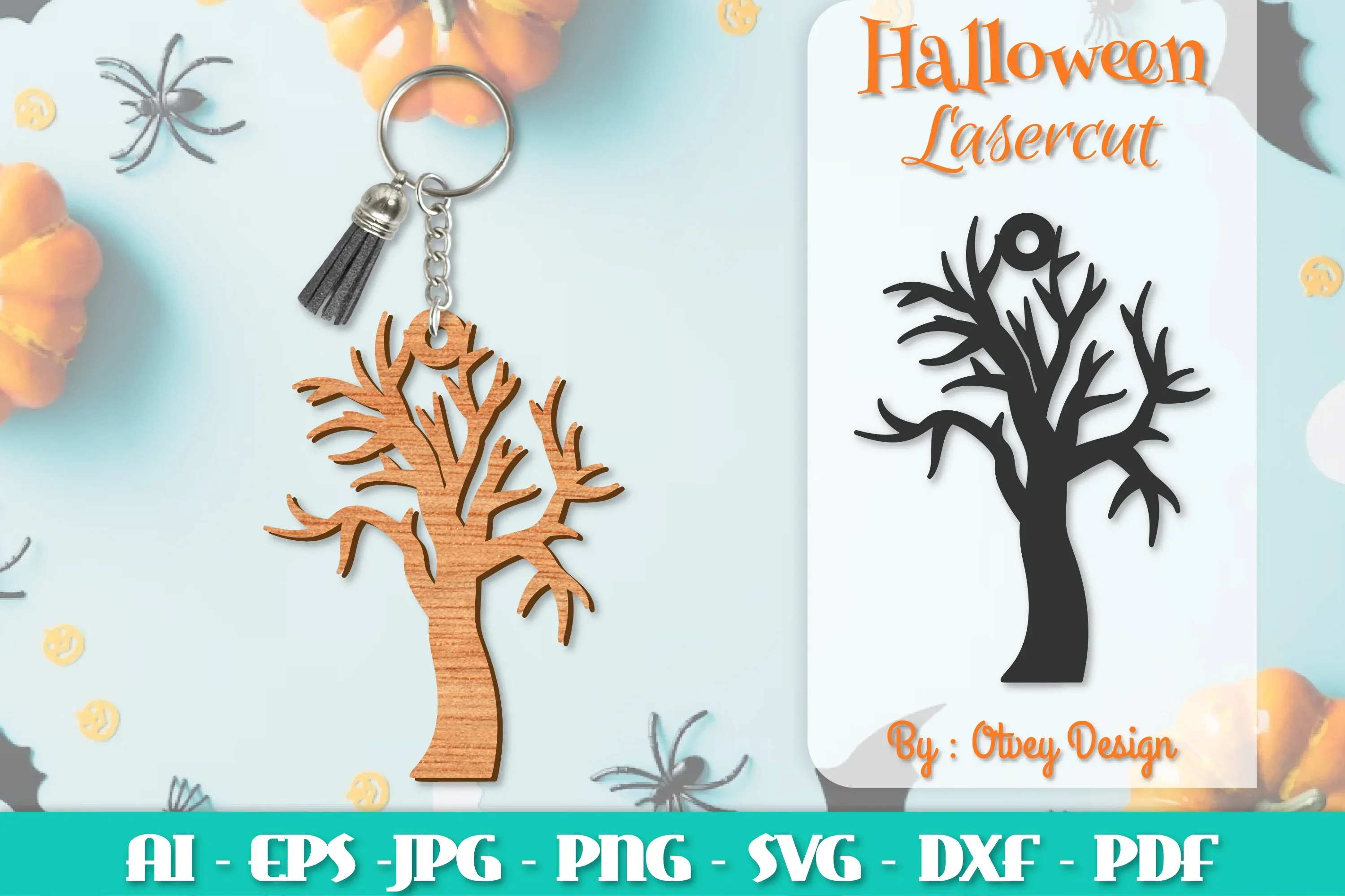 Keychain Halloween Lasercut SVG Bundle