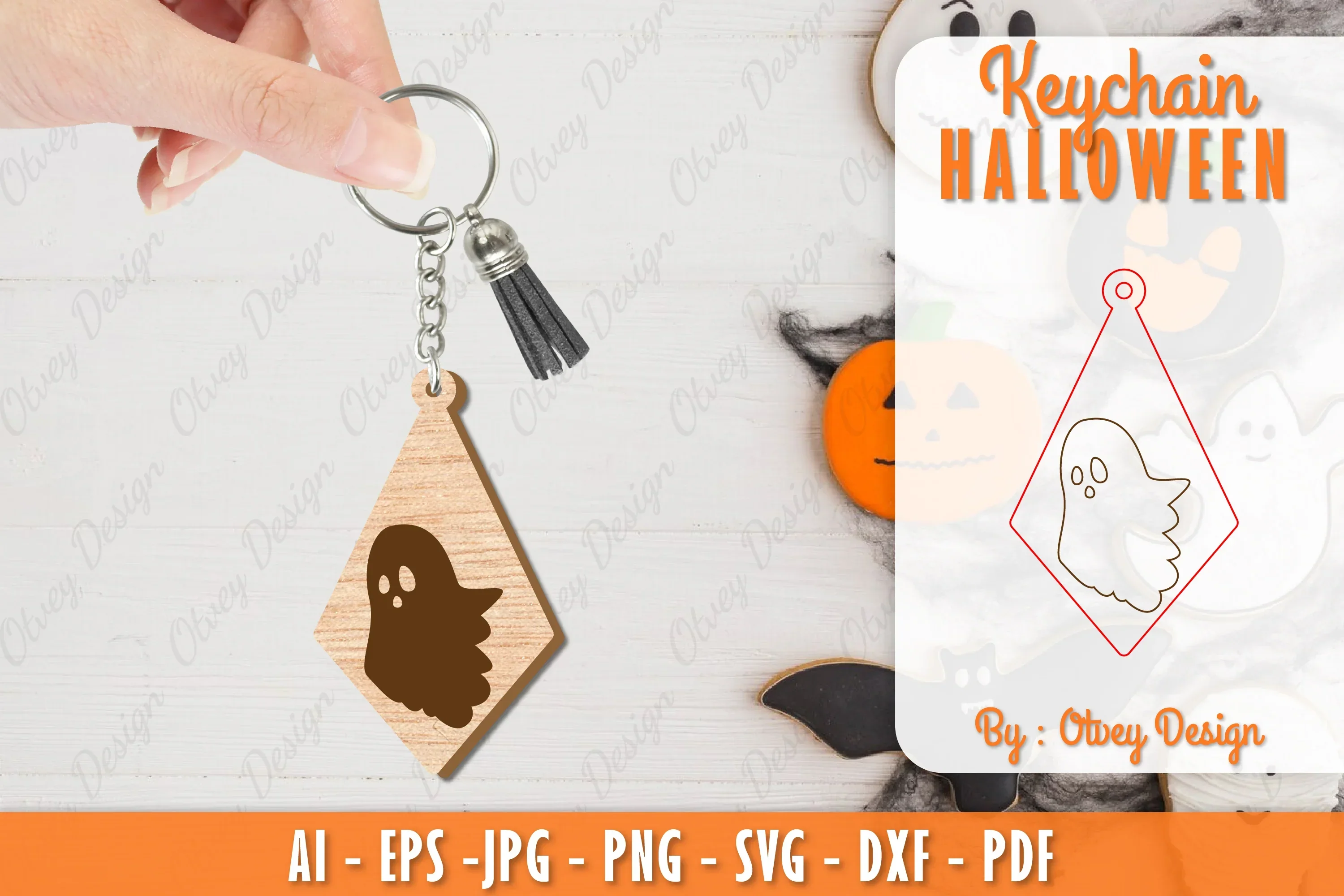 Keychain Halloween Lasercut SVG Bundle