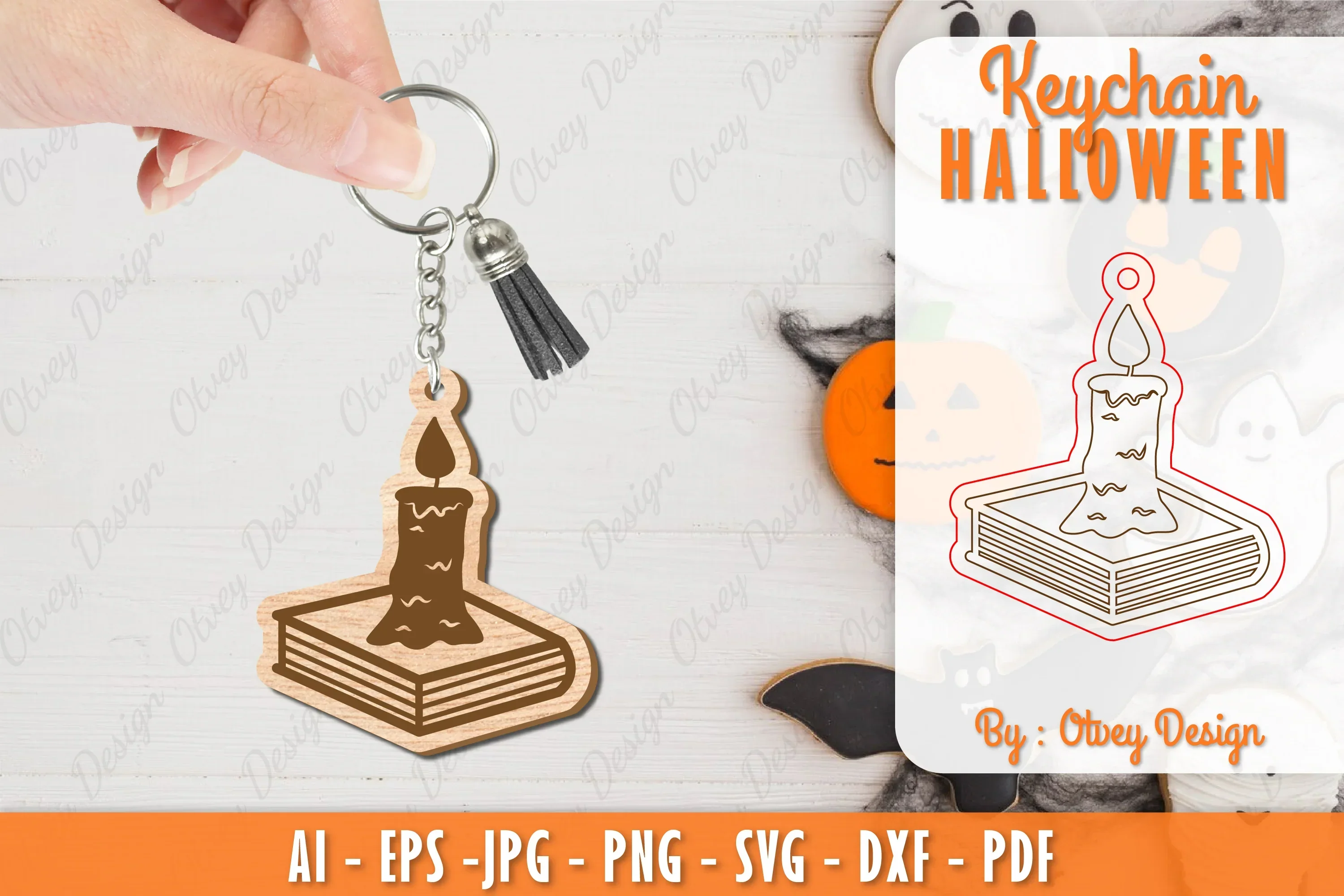 Keychain Halloween Lasercut SVG Bundle