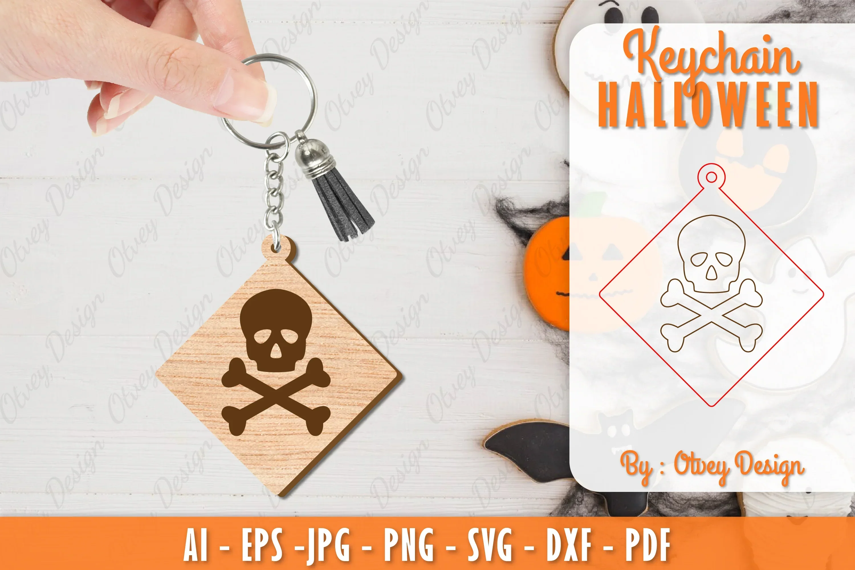 Keychain Halloween Lasercut SVG Bundle
