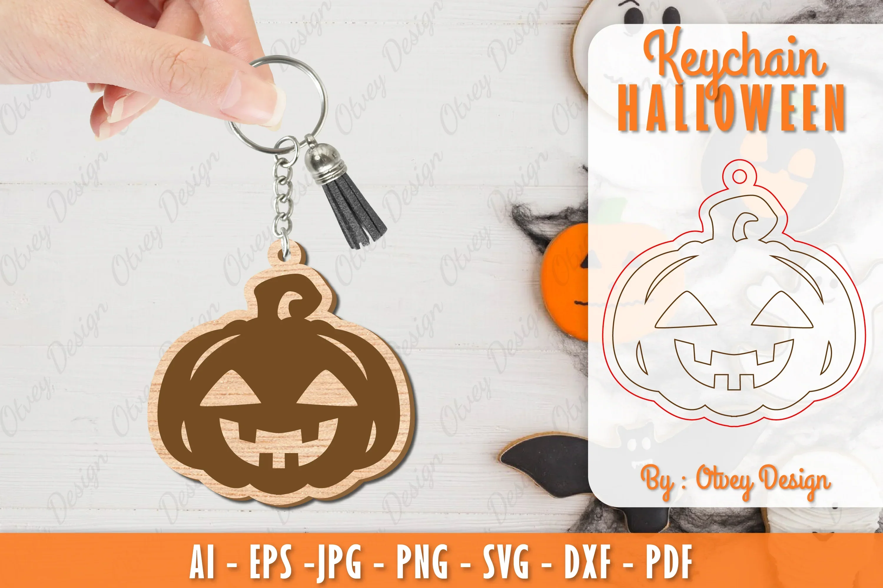 Keychain Halloween Lasercut SVG Bundle