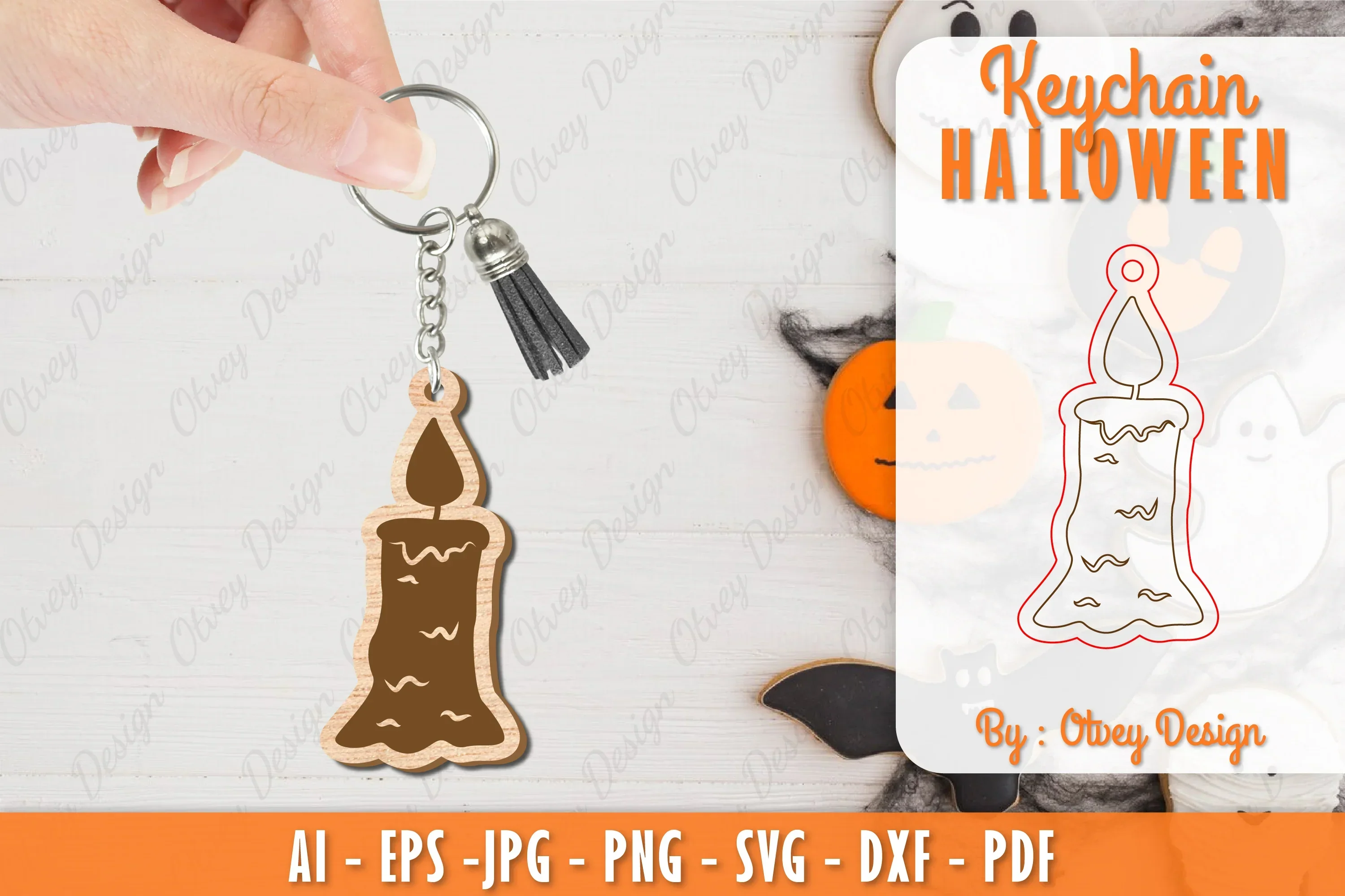 Keychain Halloween Lasercut SVG Bundle