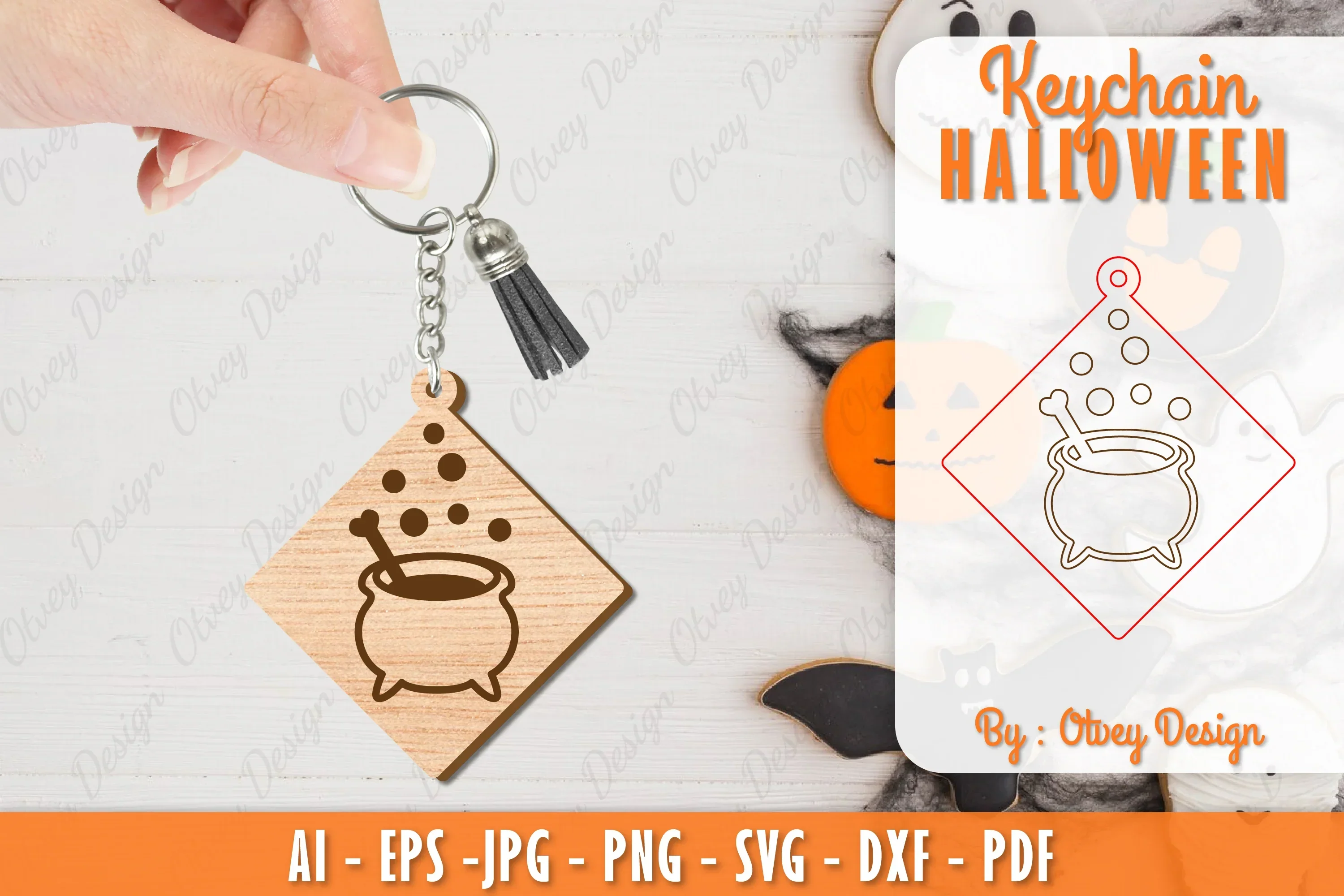 Keychain Halloween Lasercut SVG Bundle