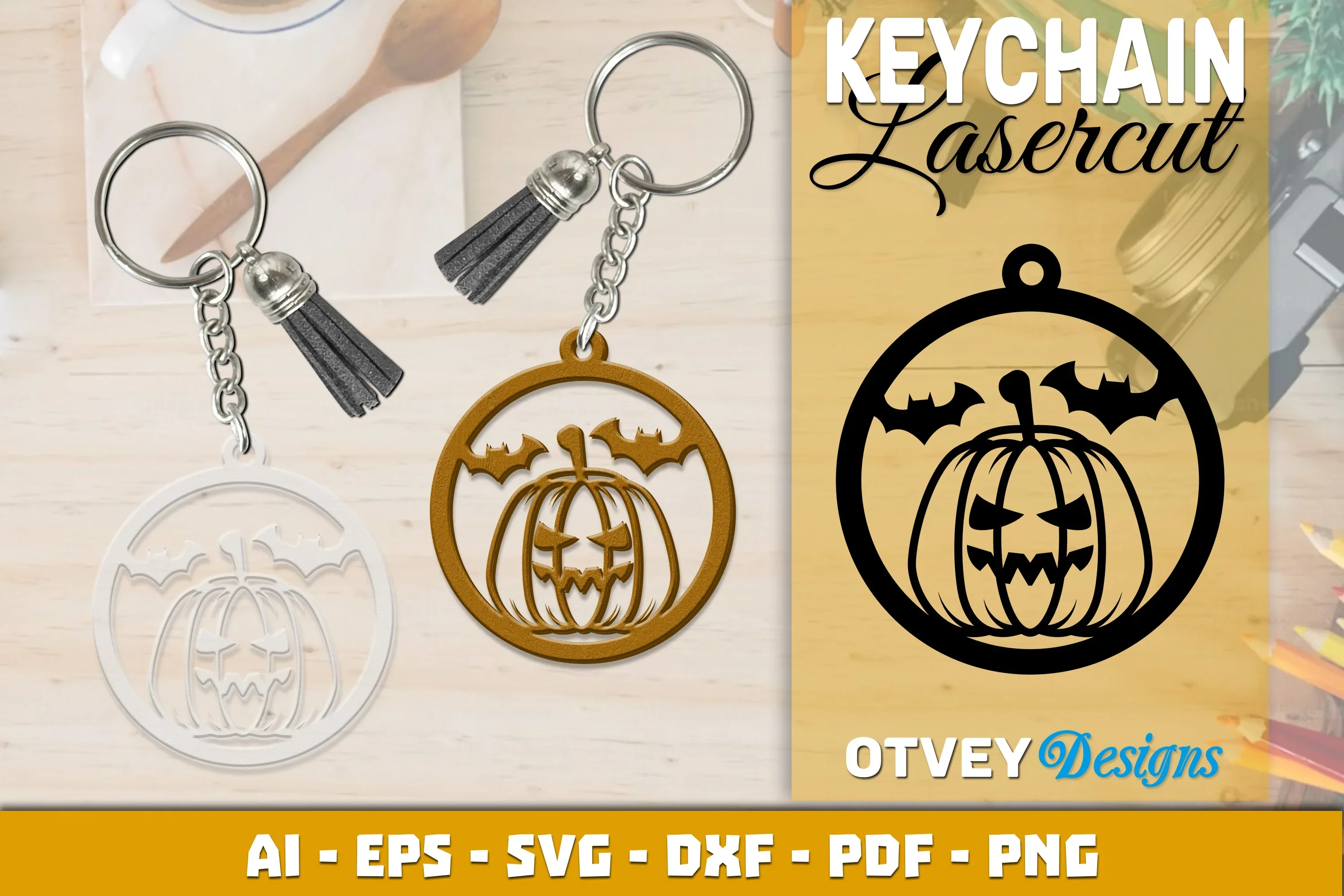 Keychain Halloween Lasercut SVG Bundle