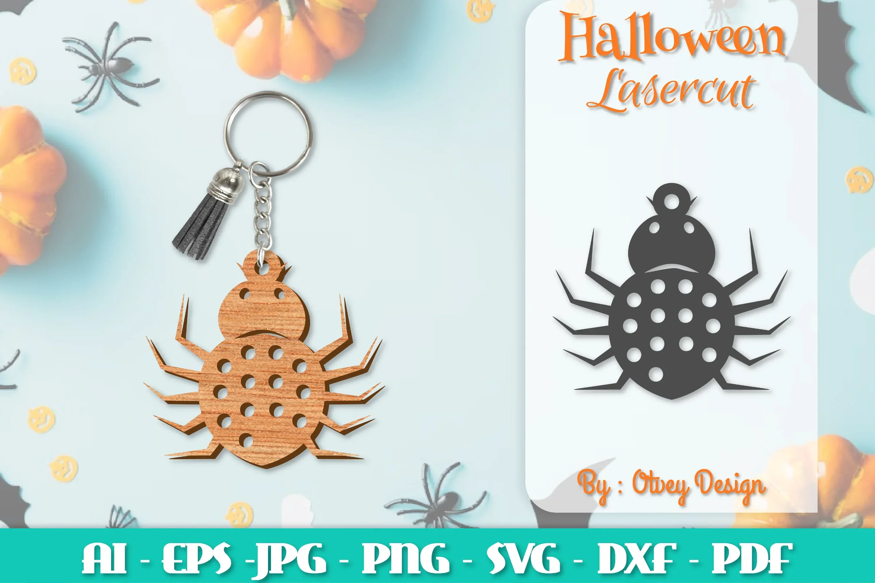 Keychain Halloween Lasercut SVG Bundle