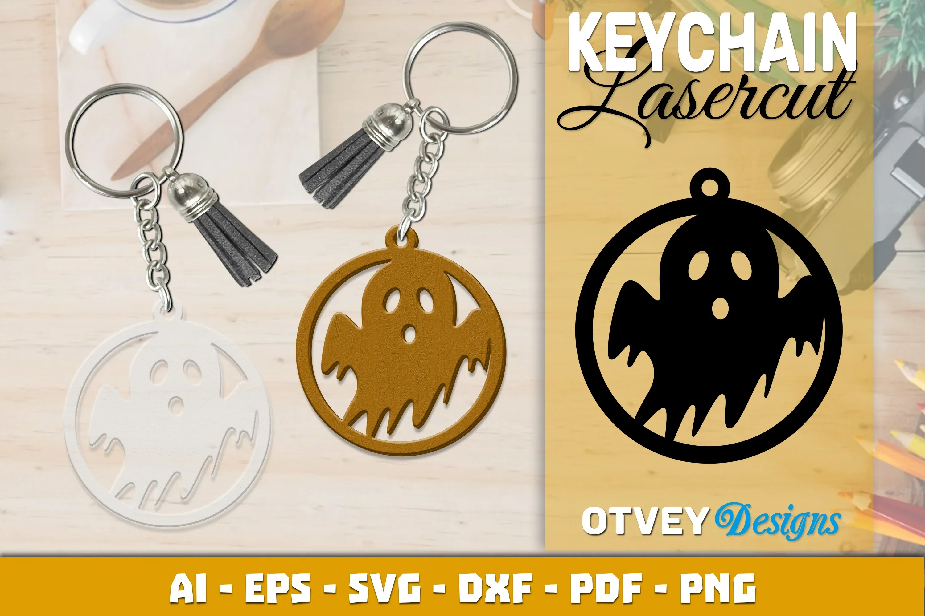 Keychain Halloween Lasercut SVG Bundle