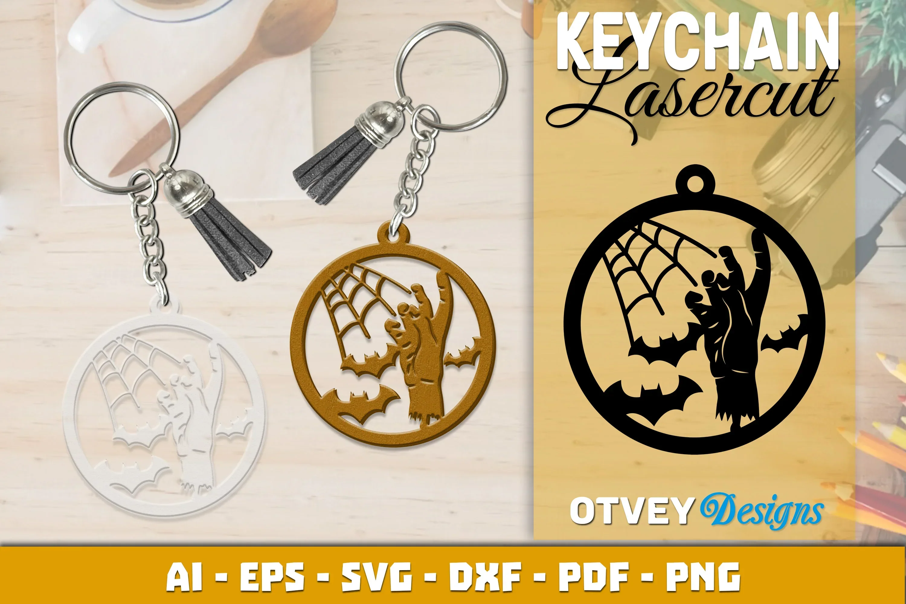 Keychain Halloween Lasercut SVG Bundle