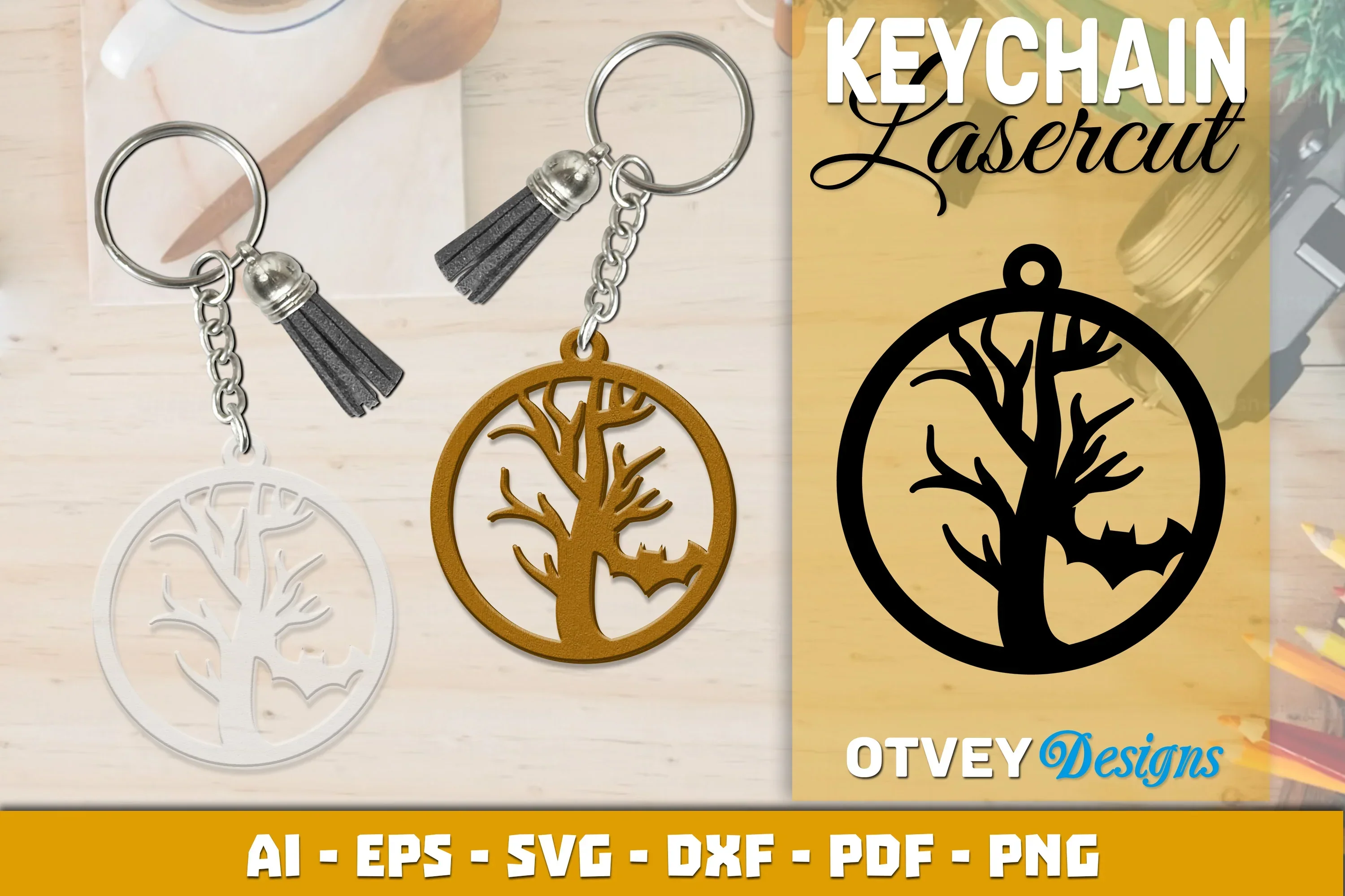 Keychain Halloween Lasercut SVG Bundle