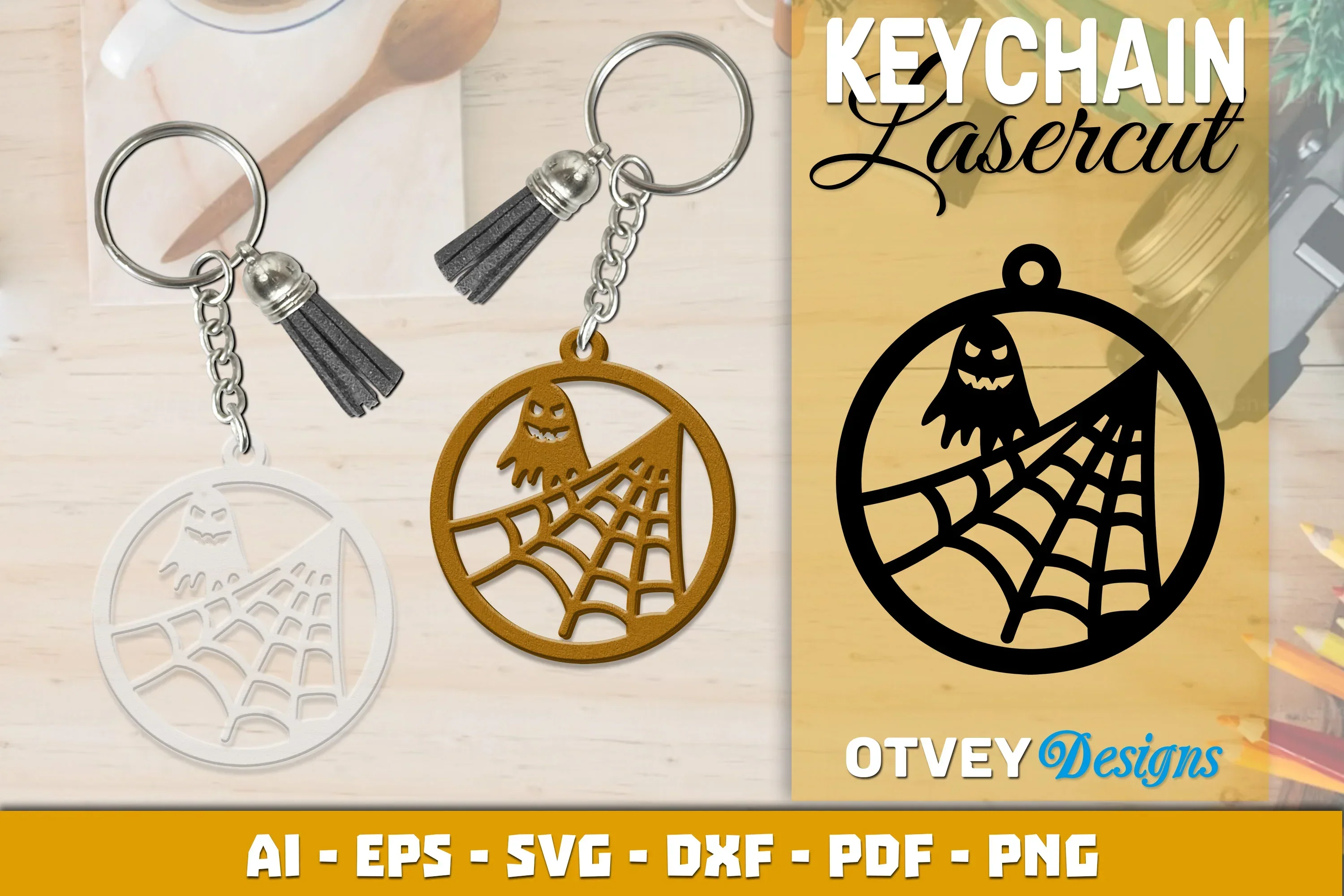 Keychain Halloween Lasercut SVG Bundle