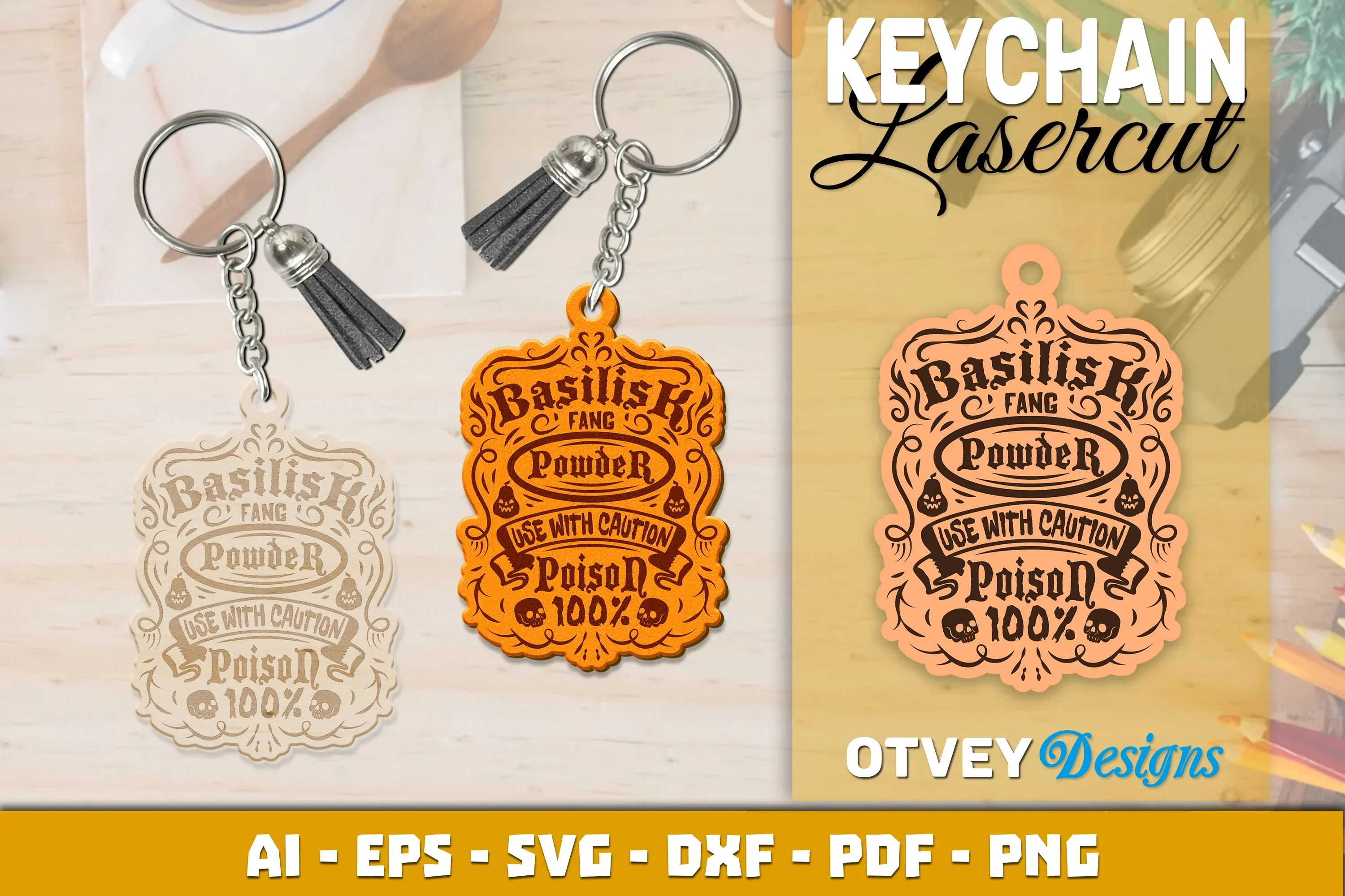 Keychain Halloween Lasercut SVG Bundle