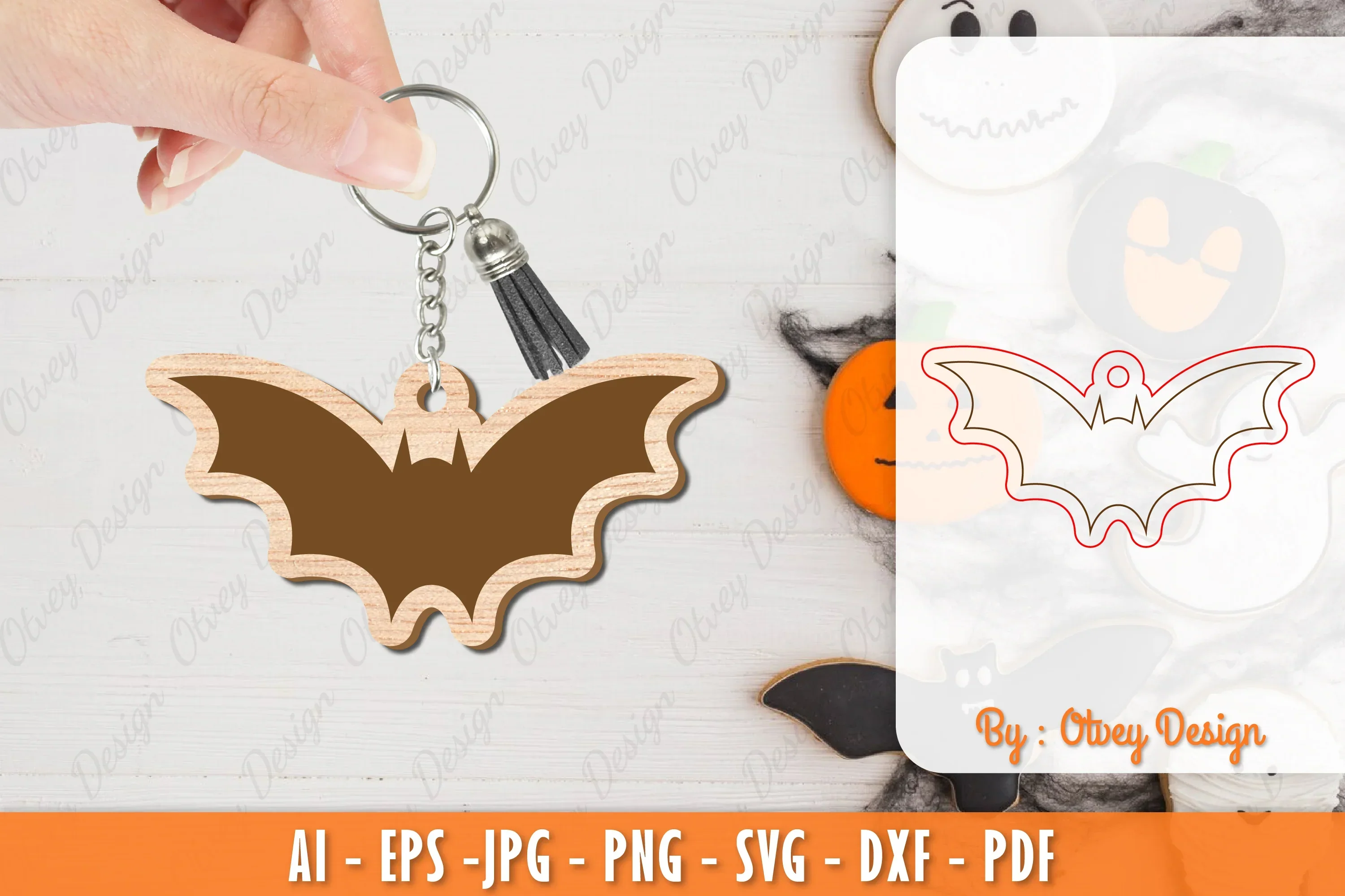 Keychain Halloween Lasercut SVG Bundle
