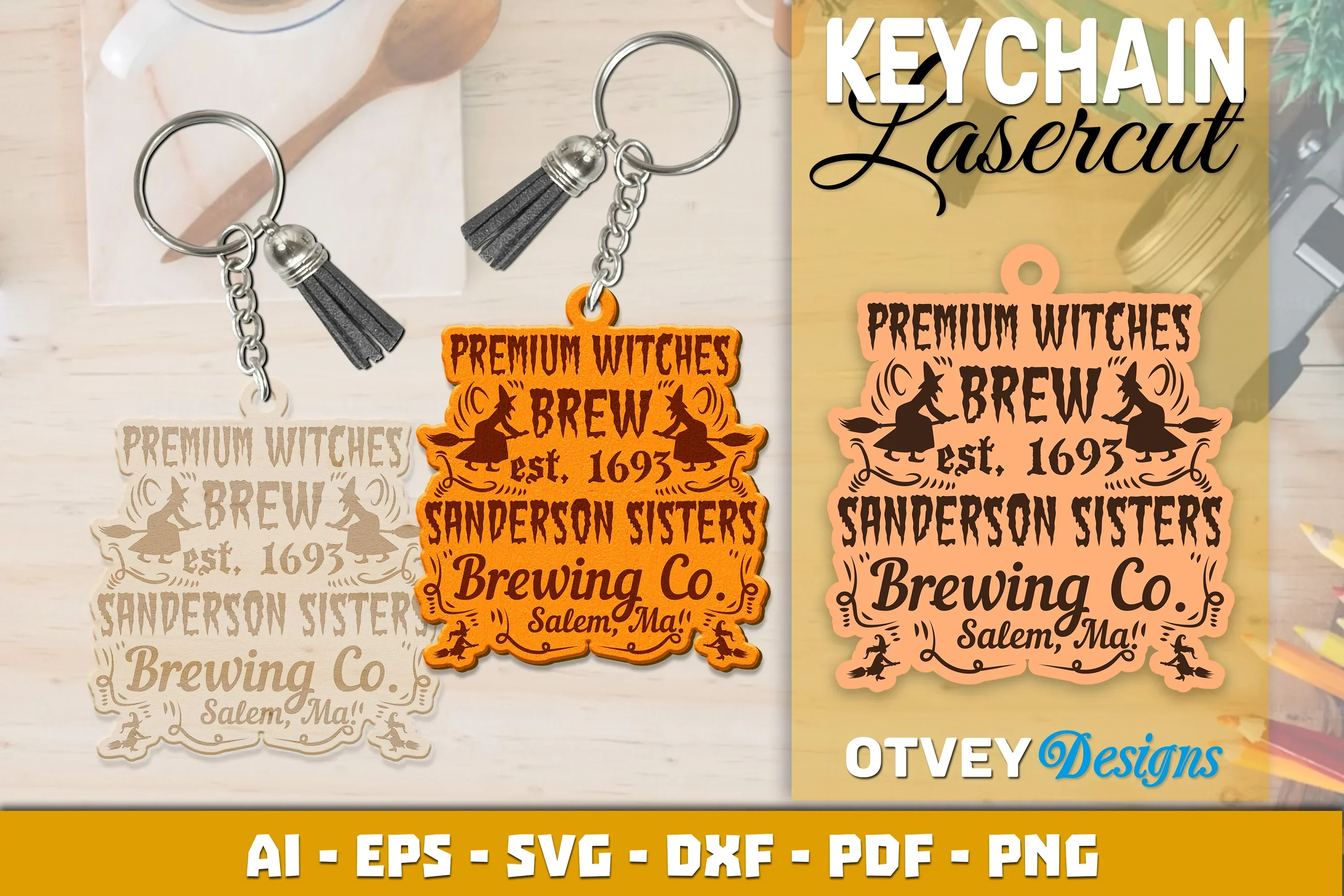 Keychain Halloween Lasercut SVG Bundle