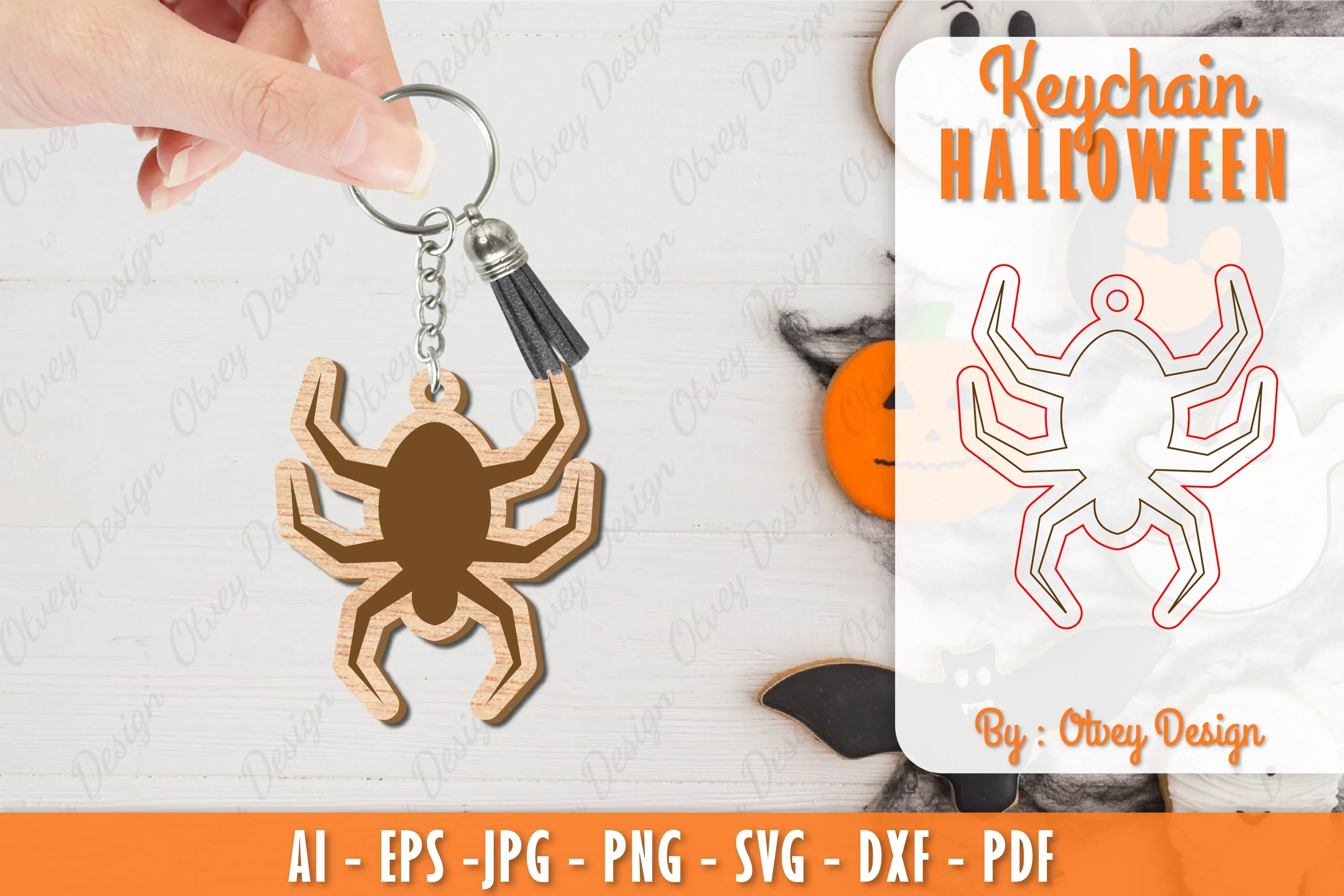 Keychain Halloween Lasercut SVG Bundle