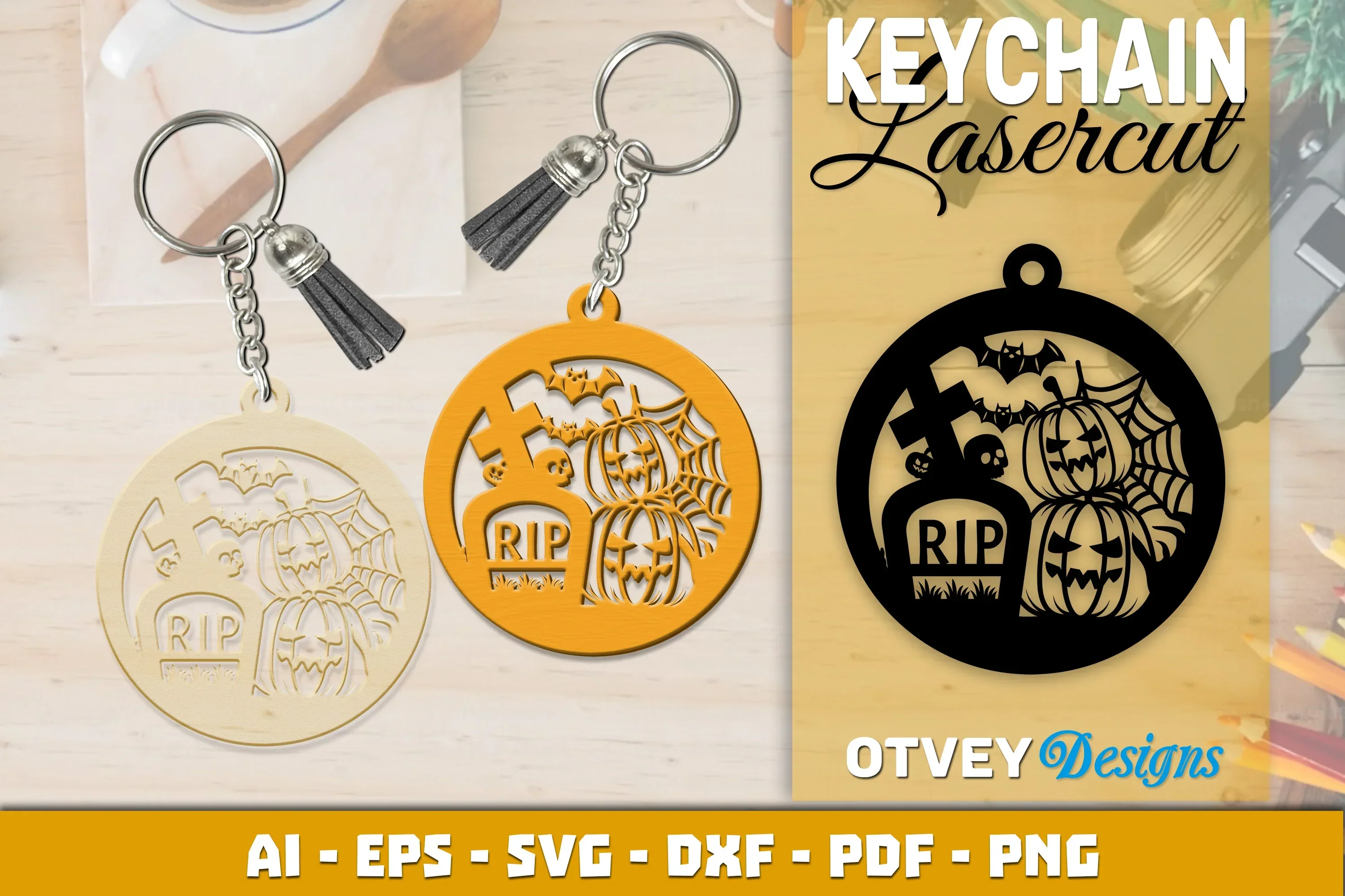 Keychain Halloween Lasercut SVG Bundle