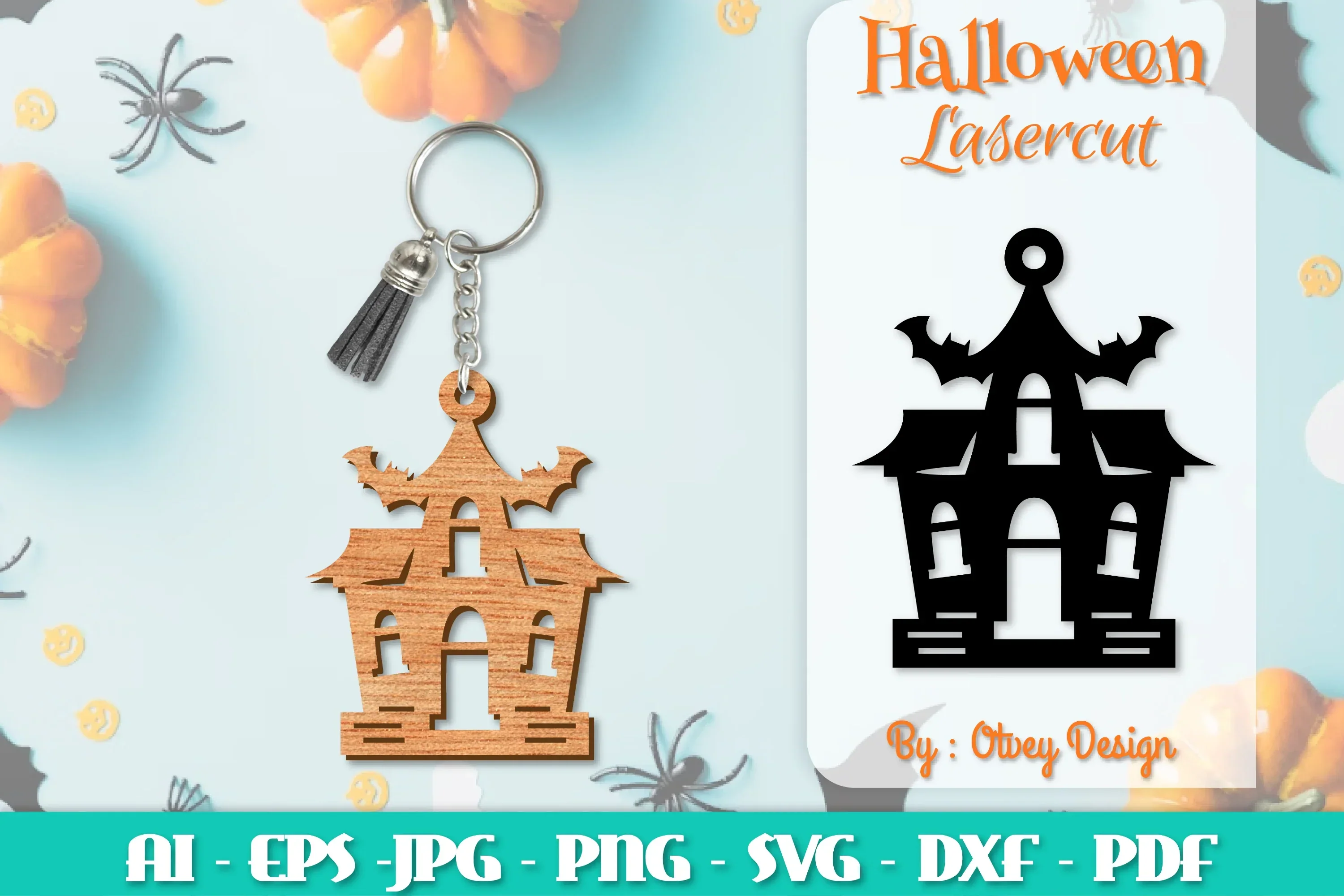 Keychain Halloween Lasercut SVG Bundle
