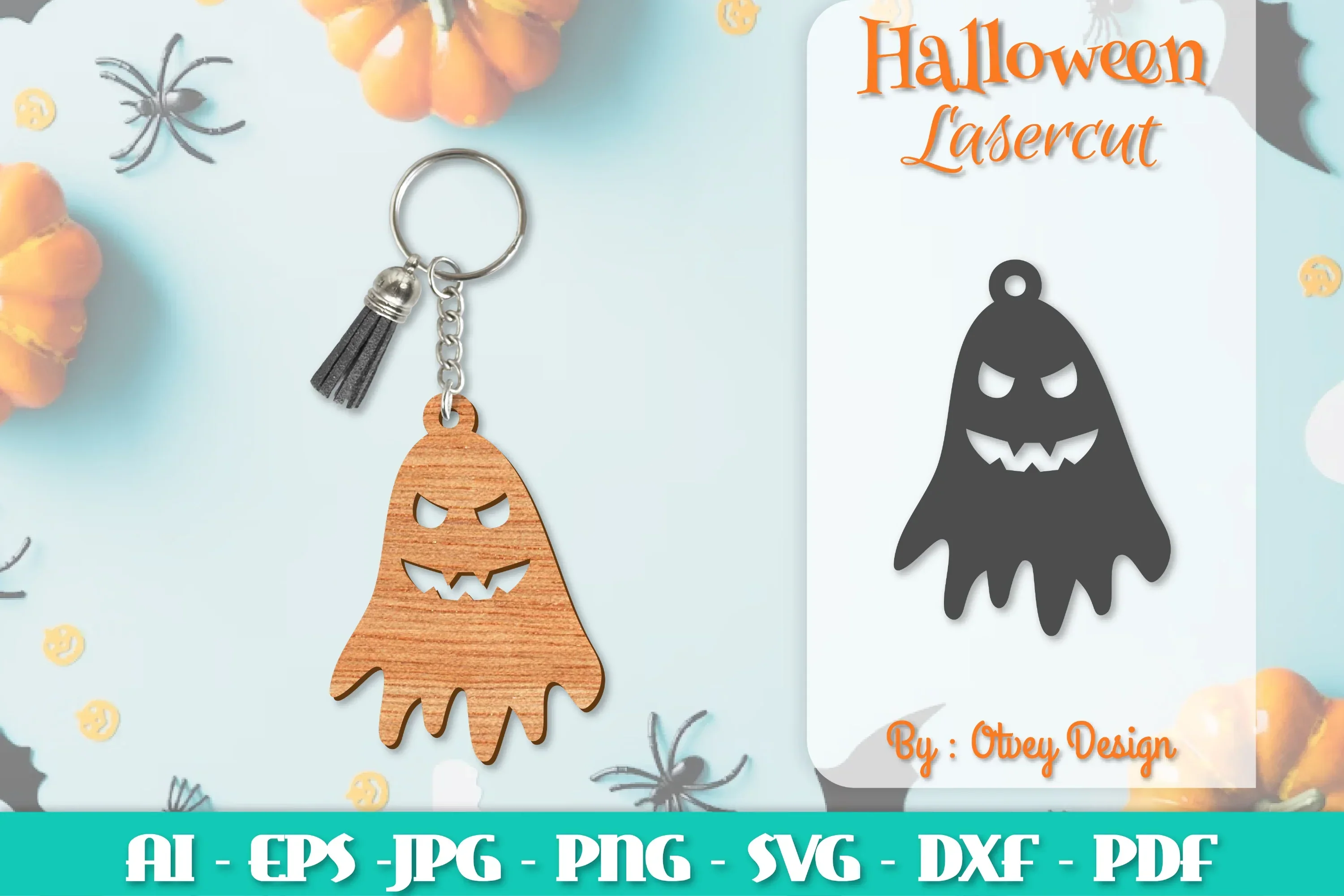 Keychain Halloween Lasercut SVG Bundle