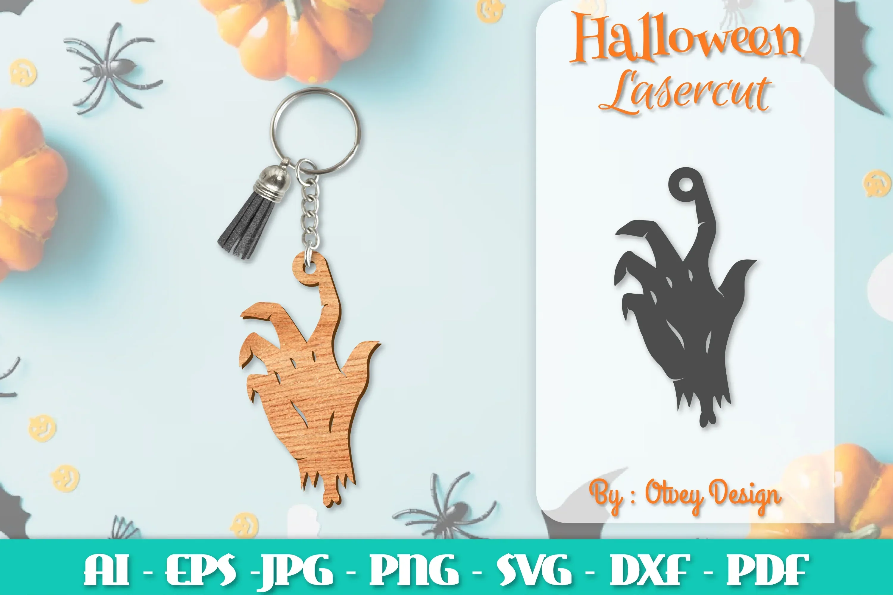 Keychain Halloween Lasercut SVG Bundle