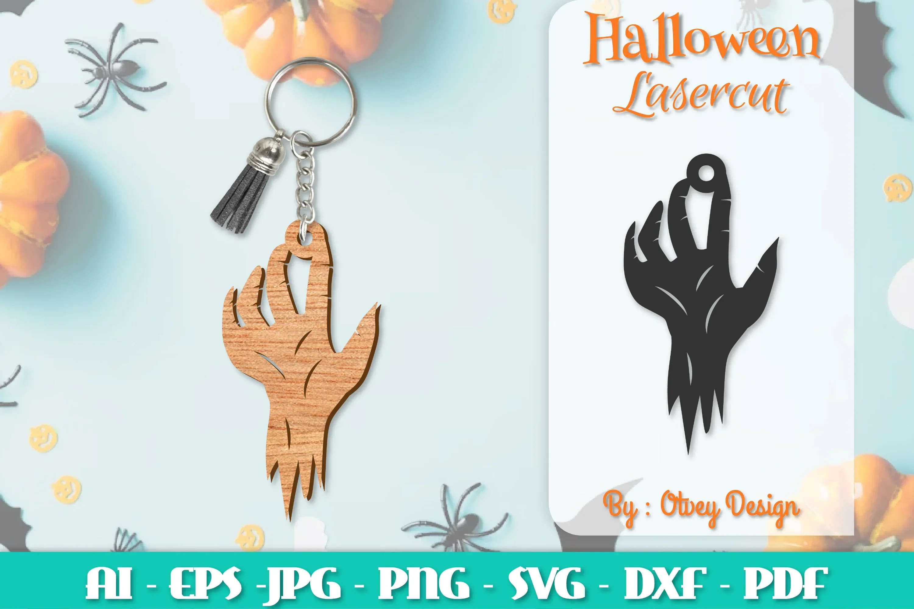Keychain Halloween Lasercut SVG Bundle