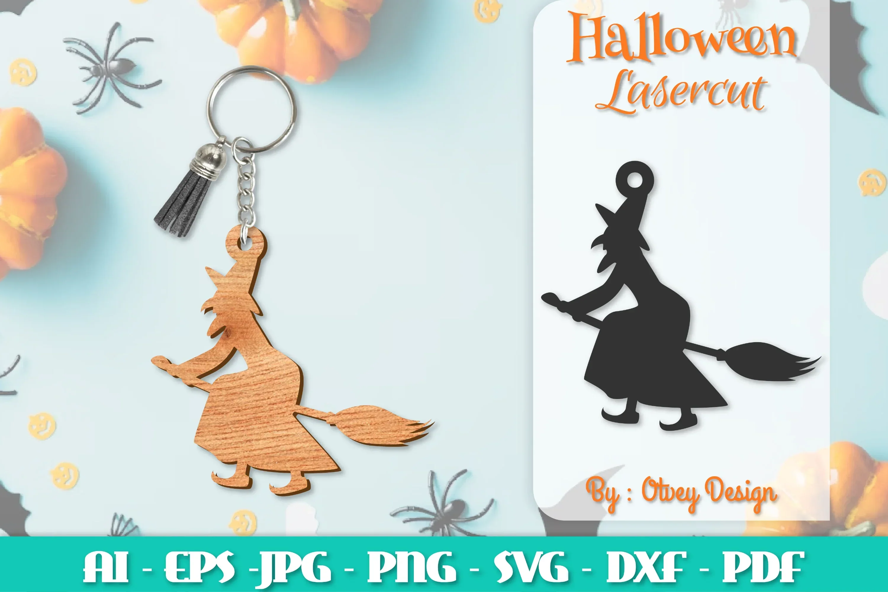 Keychain Halloween Lasercut SVG Bundle