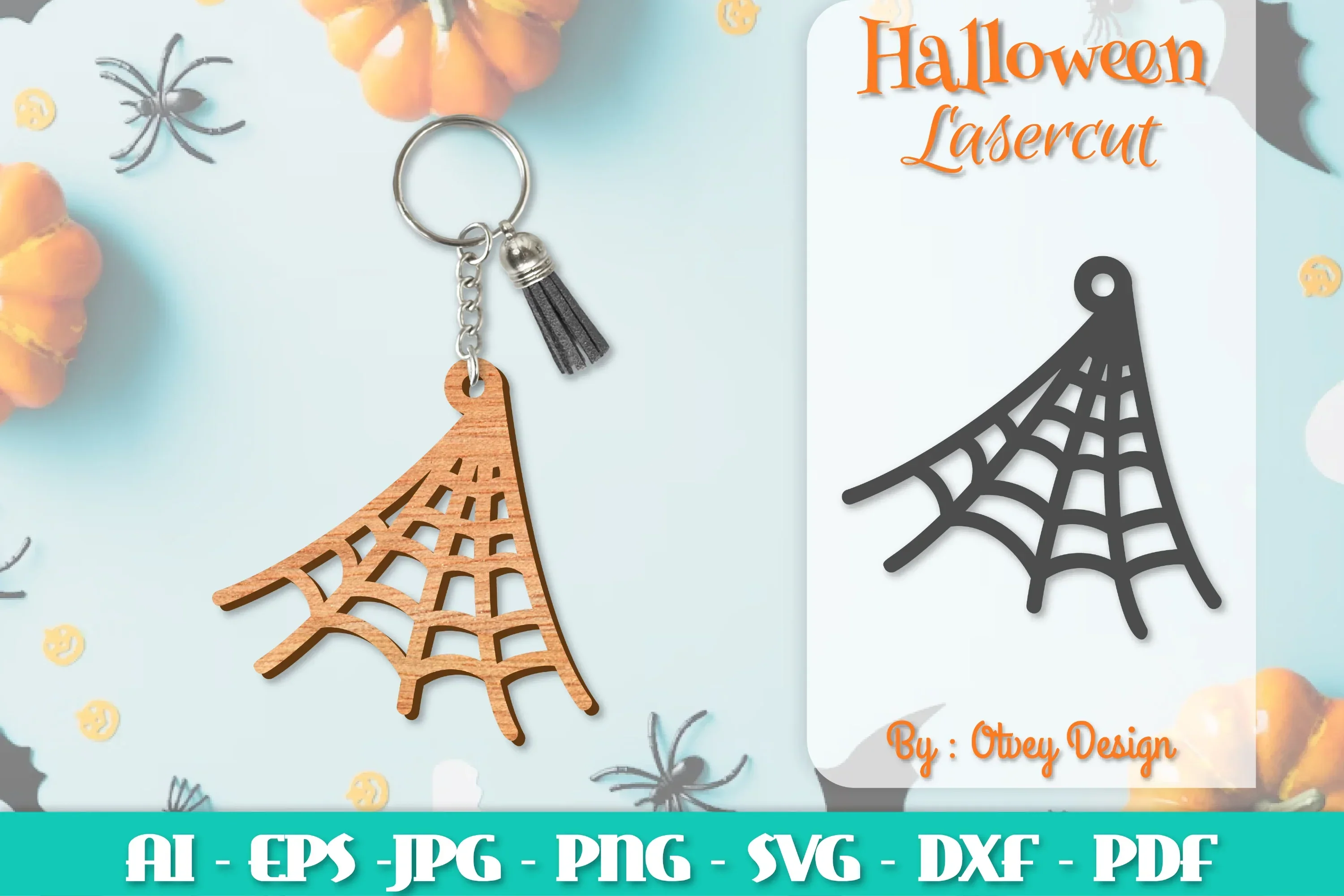 Keychain Halloween Lasercut SVG Bundle