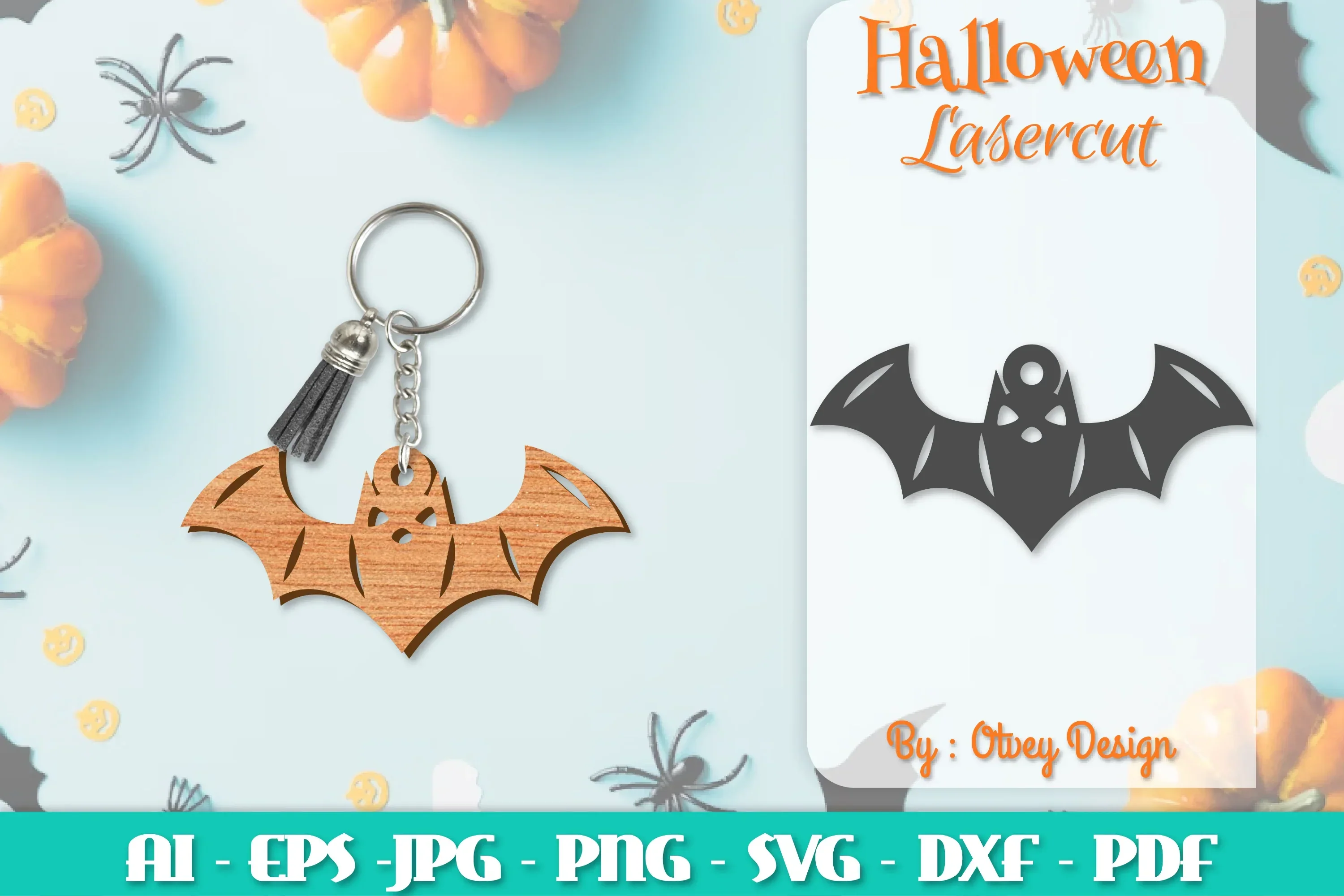 Keychain Halloween Lasercut SVG Bundle