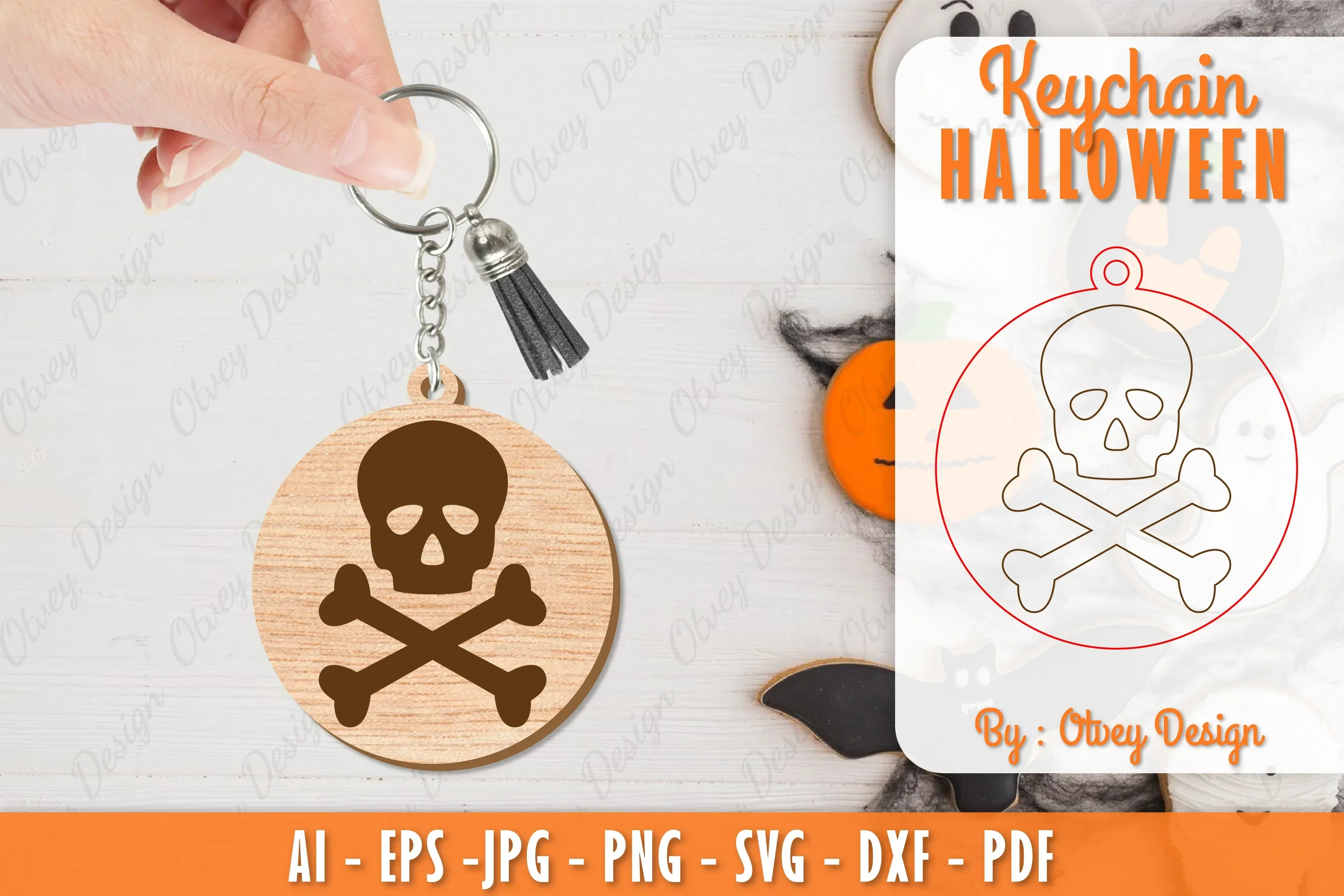 Keychain Halloween Lasercut SVG Bundle