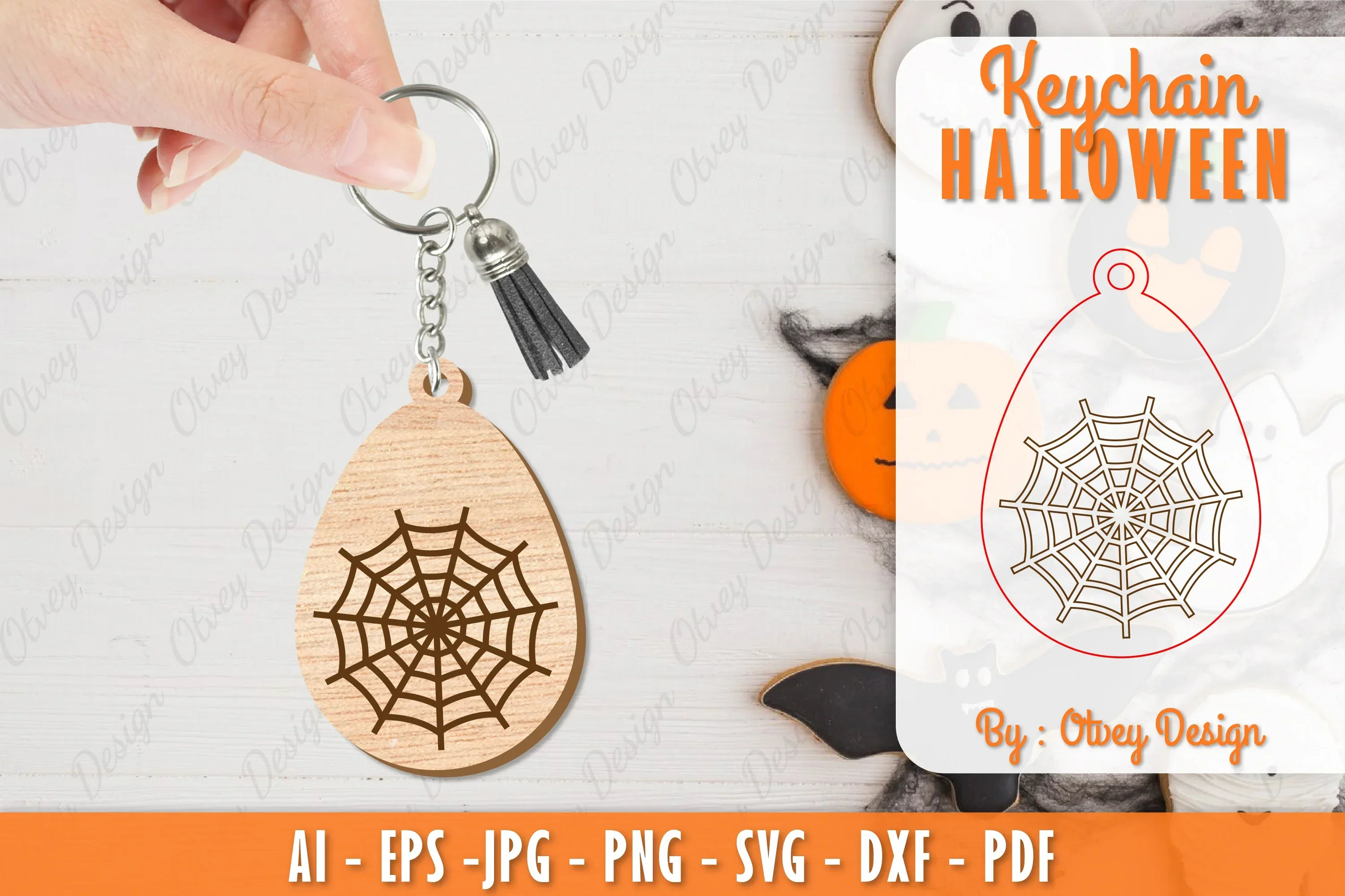 Keychain Halloween Lasercut SVG Bundle
