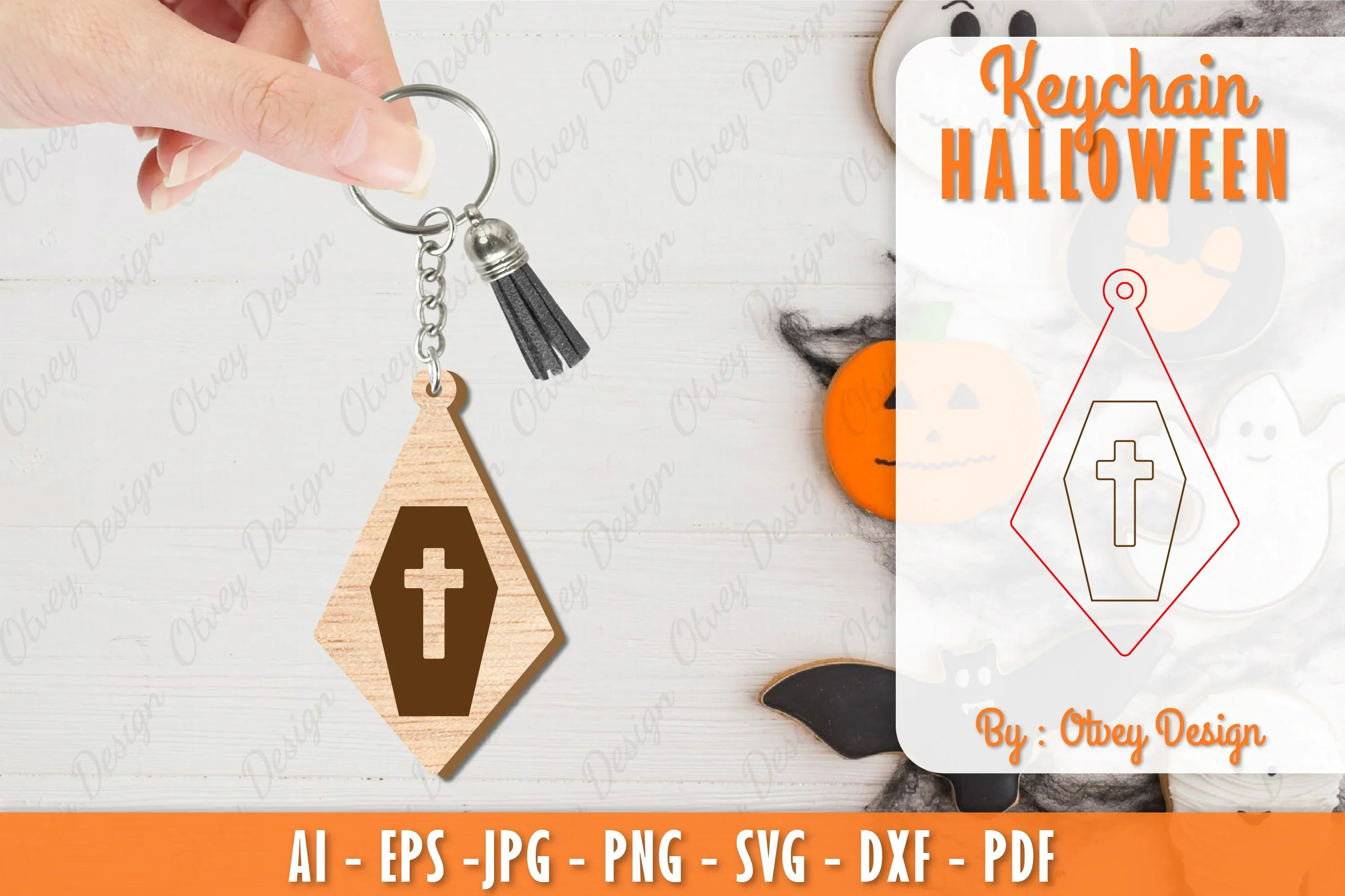Keychain Halloween Lasercut SVG Bundle
