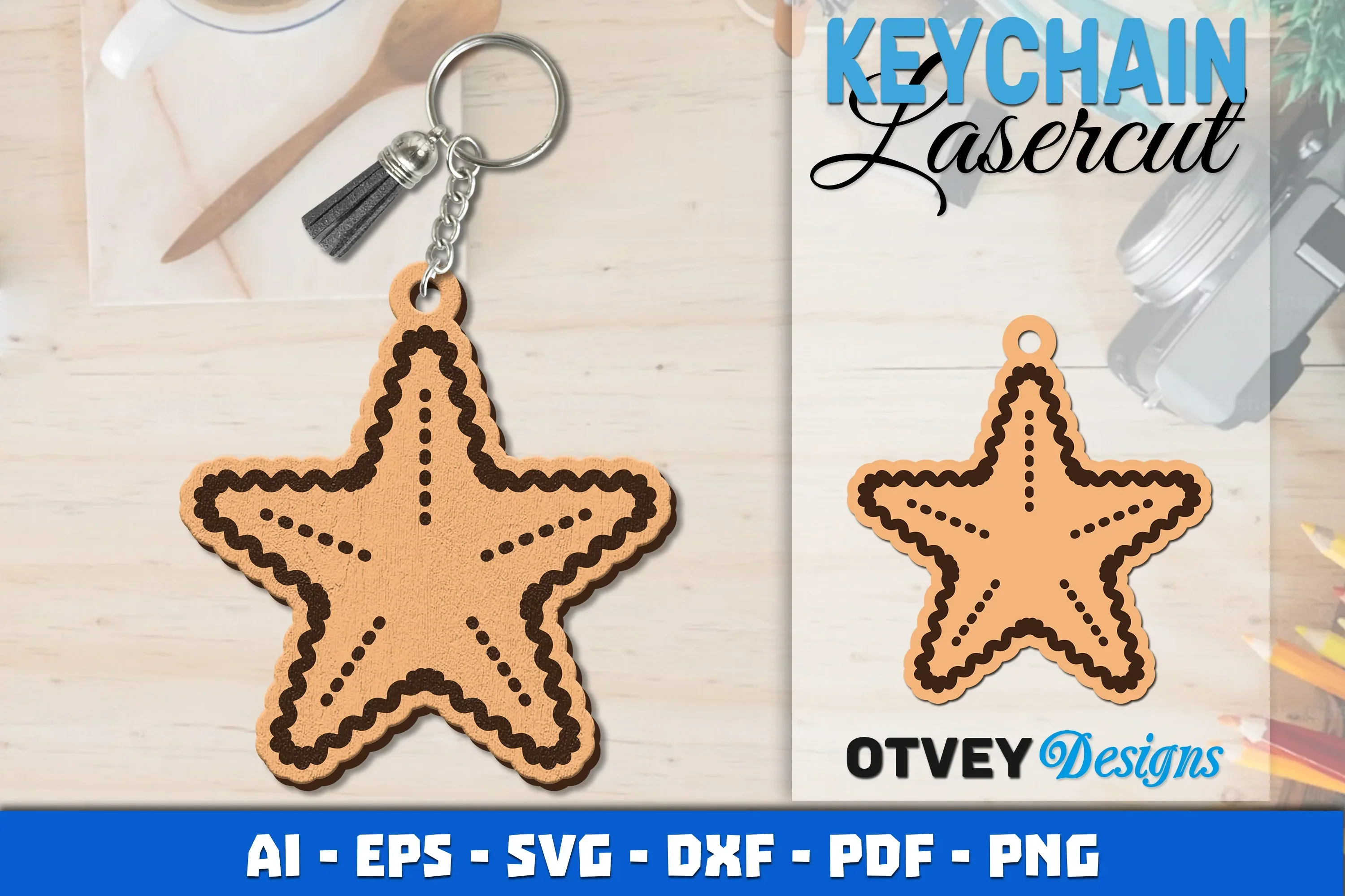 Keychain Sea Animals Lasercut SVG Bundle