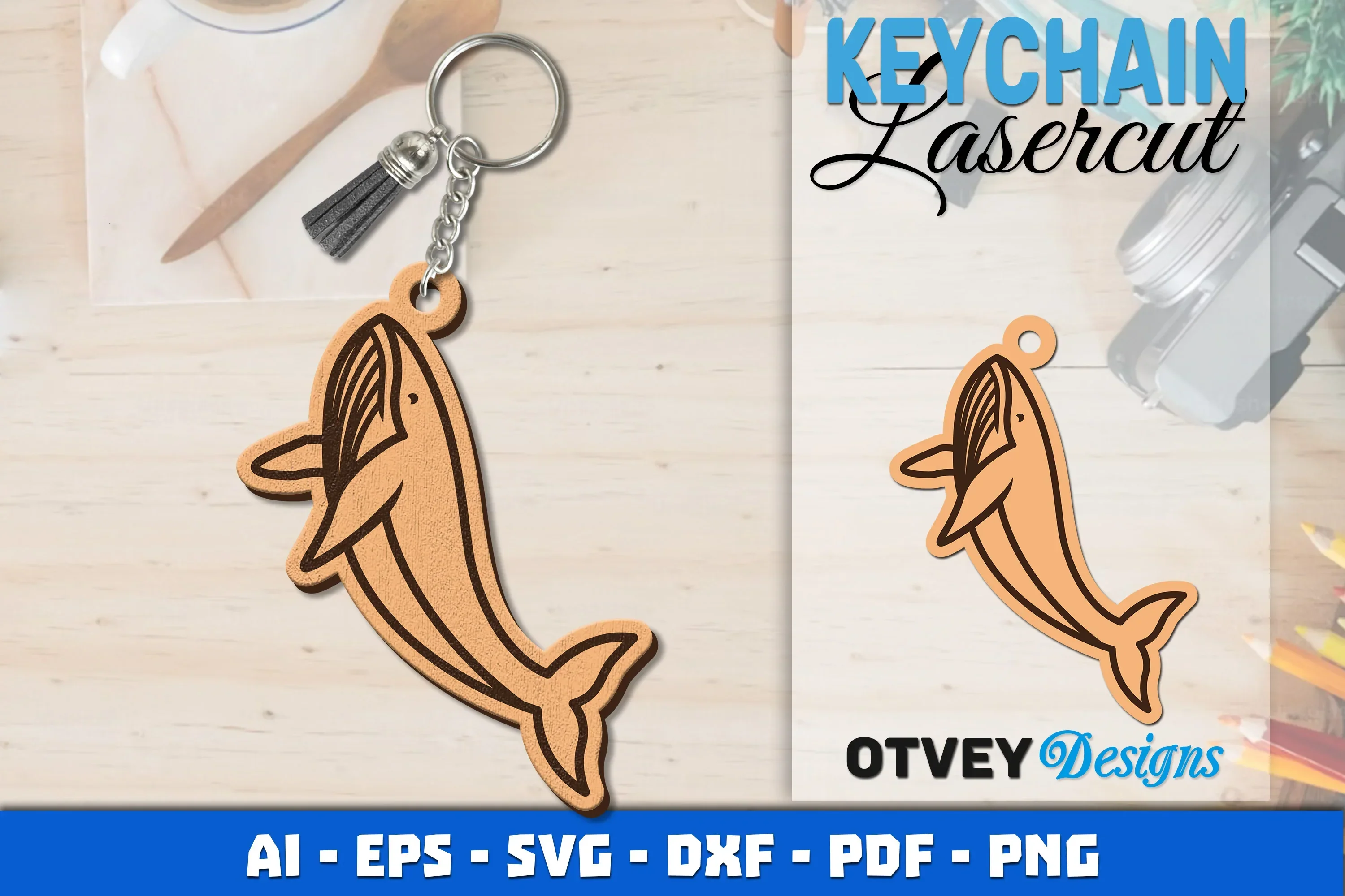 Keychain Sea Animals Lasercut SVG Bundle