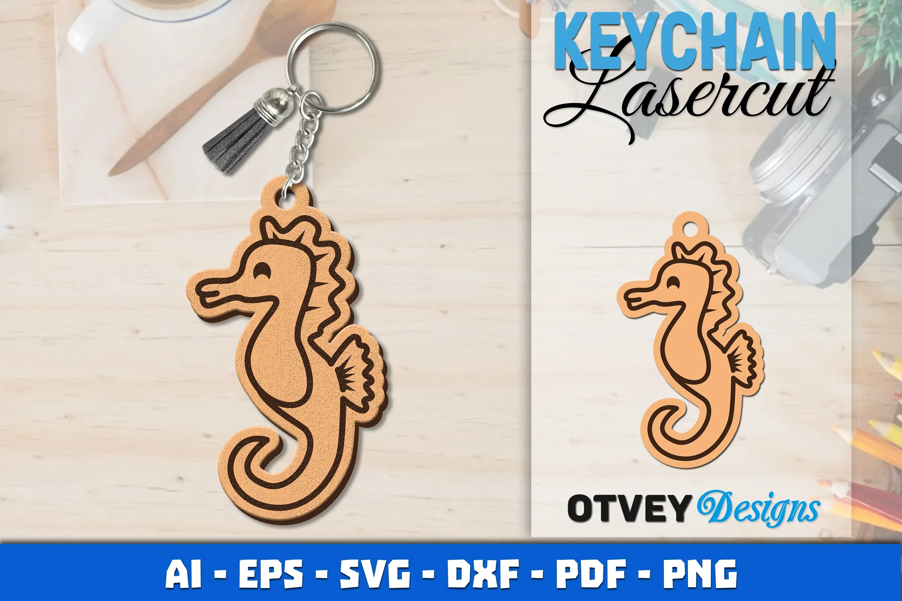 Keychain Sea Animals Lasercut SVG Bundle