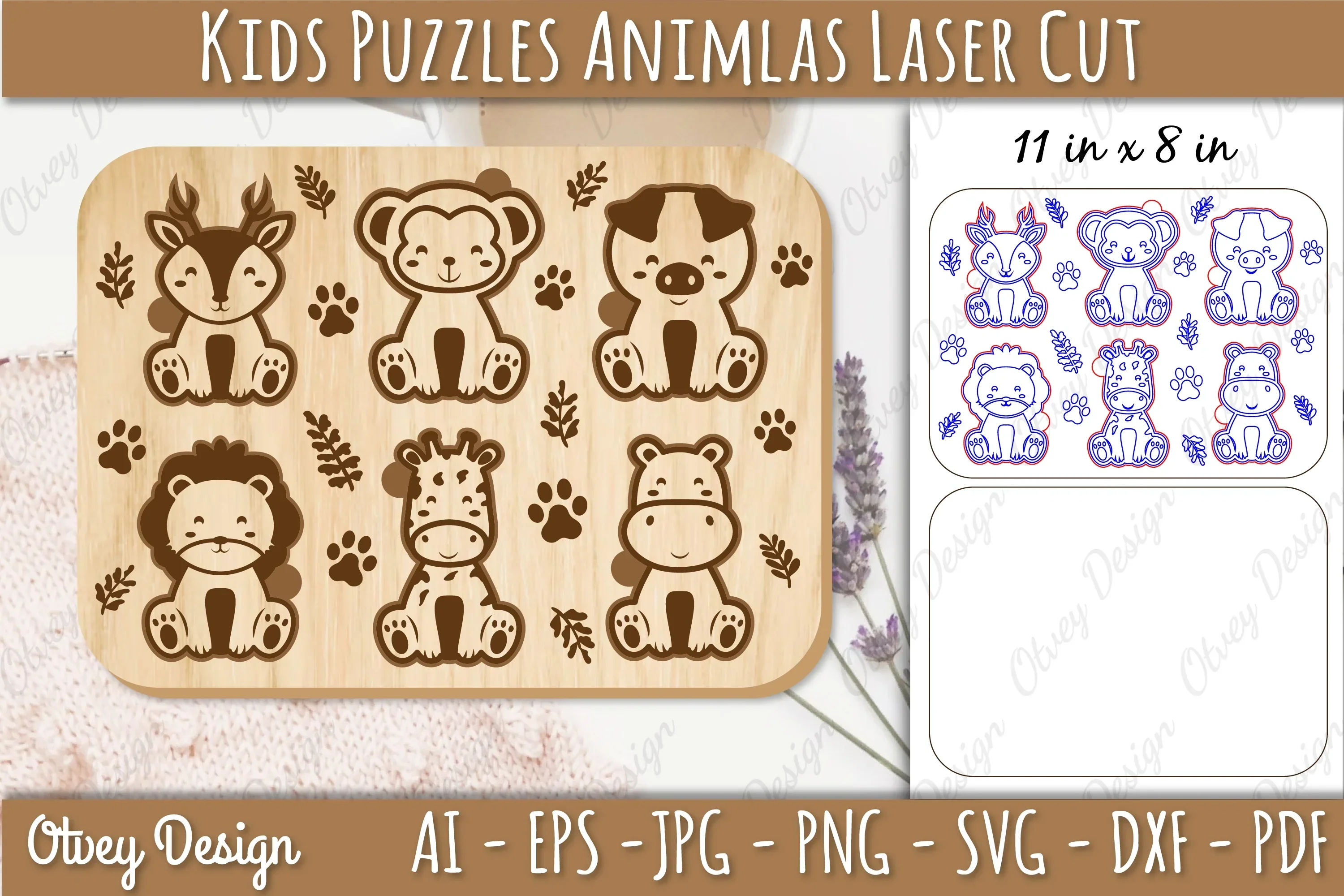 Kids Animal Puzzles SVG Bundle - Image 2