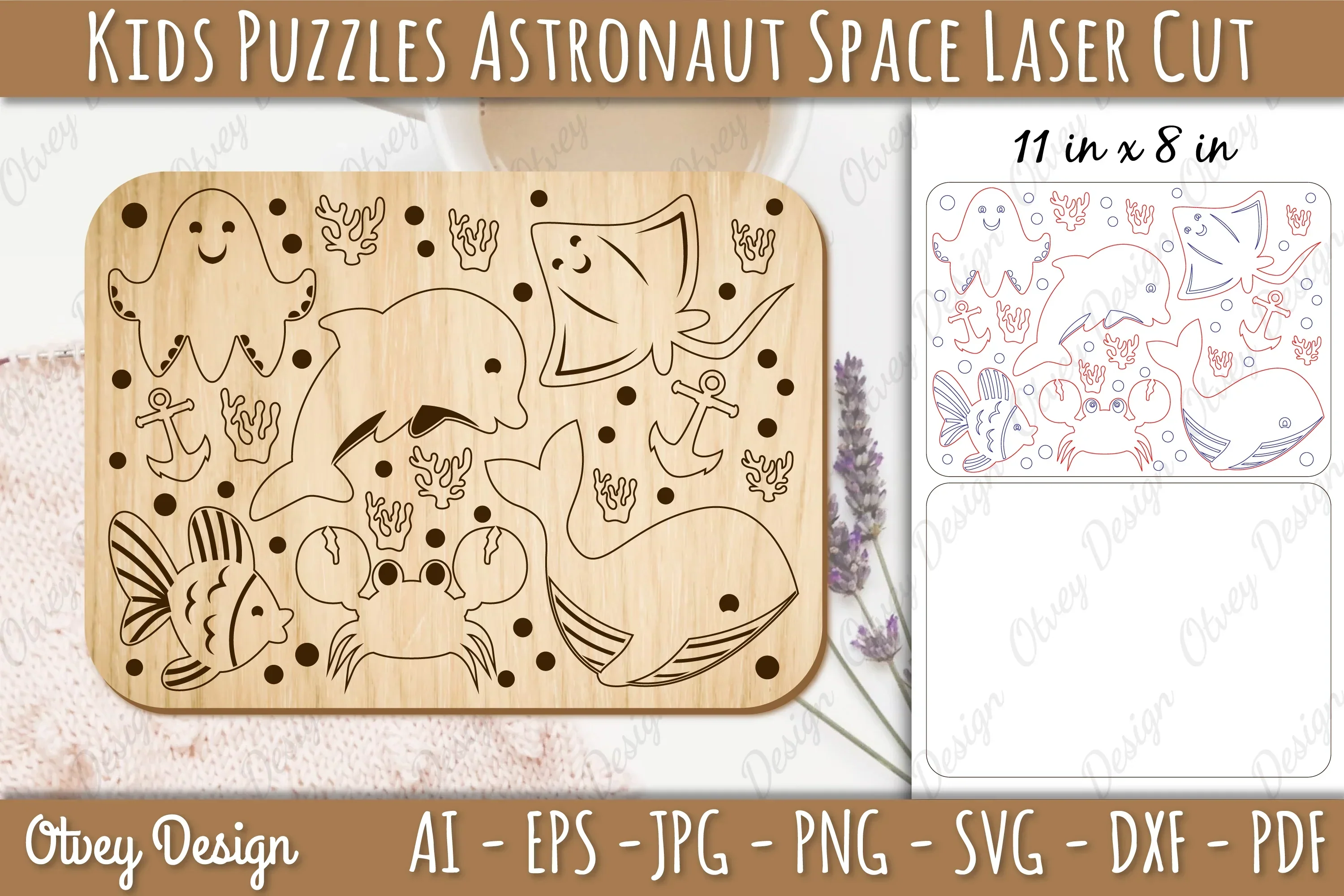 Kids Sea Animals Educational Puzzles SVG Bundle - Image 2