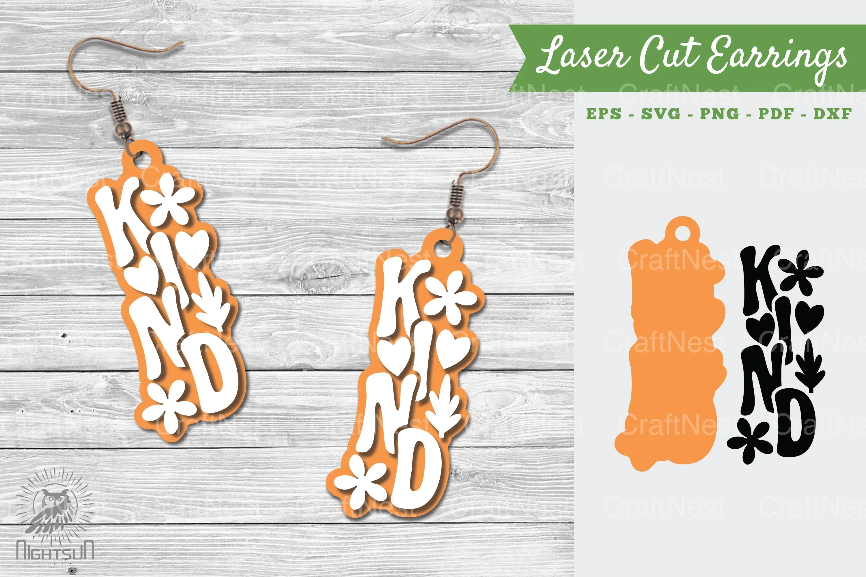 Kind Laser Cut Earrings SVG Bundle