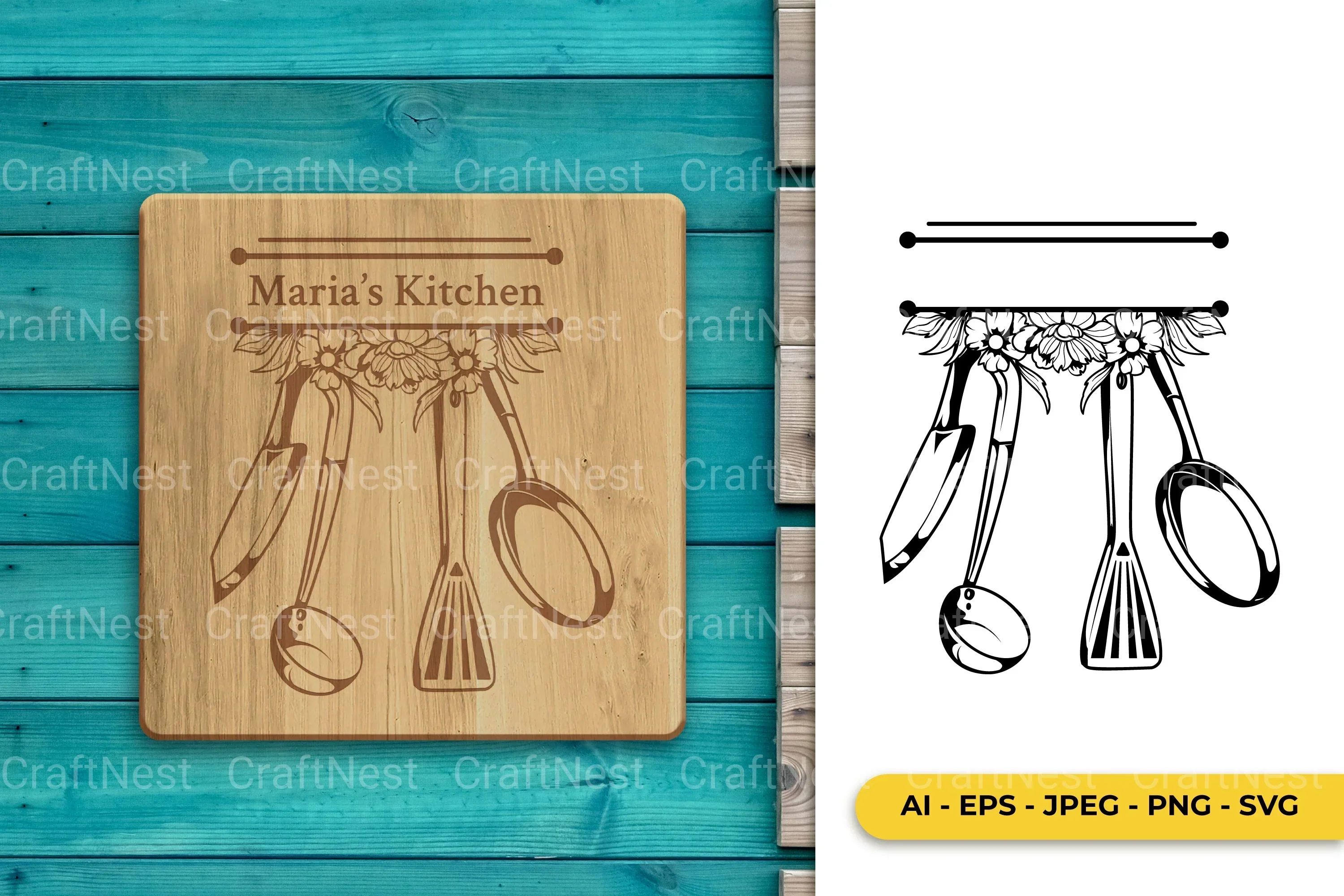 Kitchen Baking Split Monogram SVG Bundle