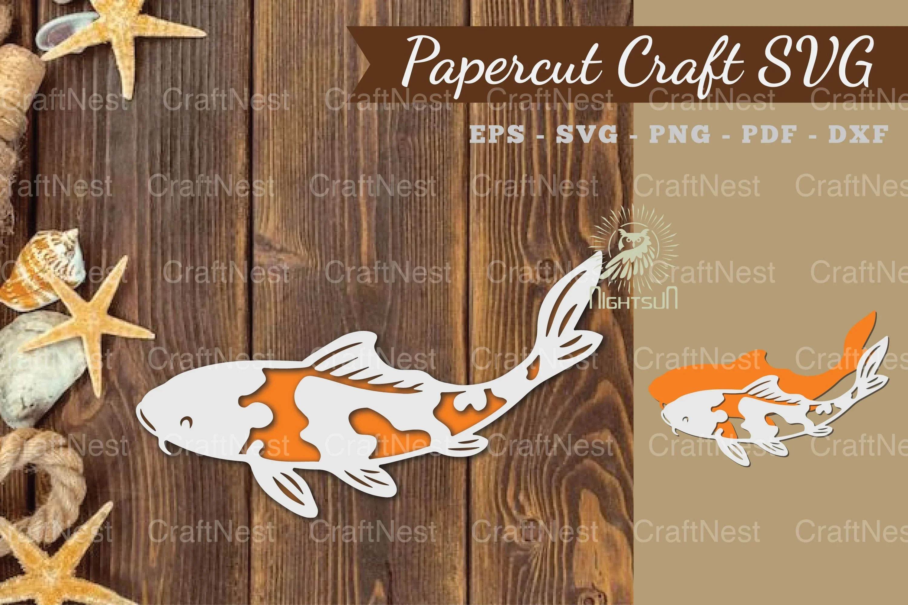 Koi Fish Paper Cut Clipart Bundle