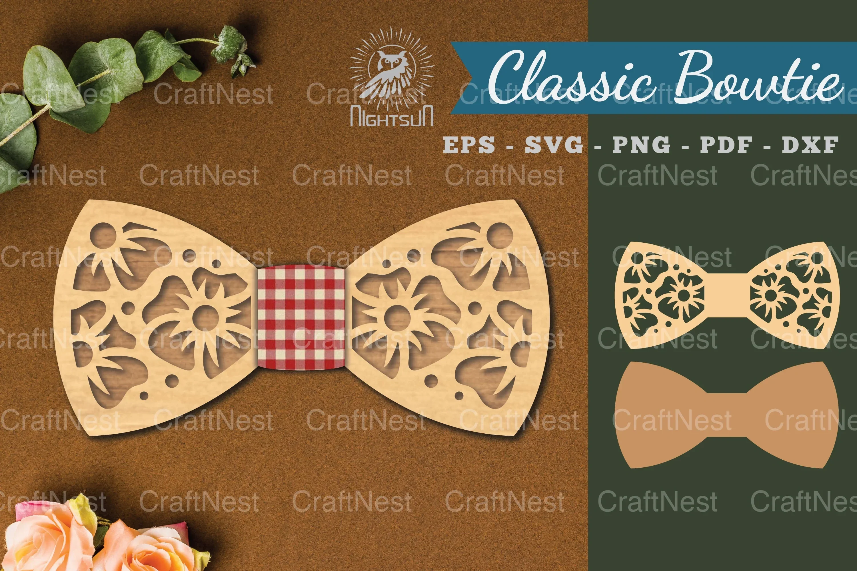 Laser Cut Bowtie Flowers SVG Bundle
