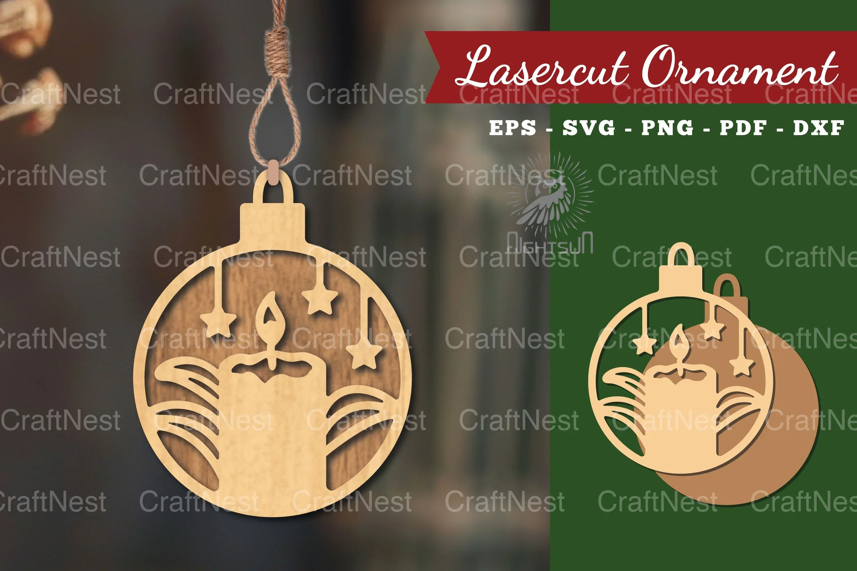 Laser Cut Candle Ornament Design Bundle