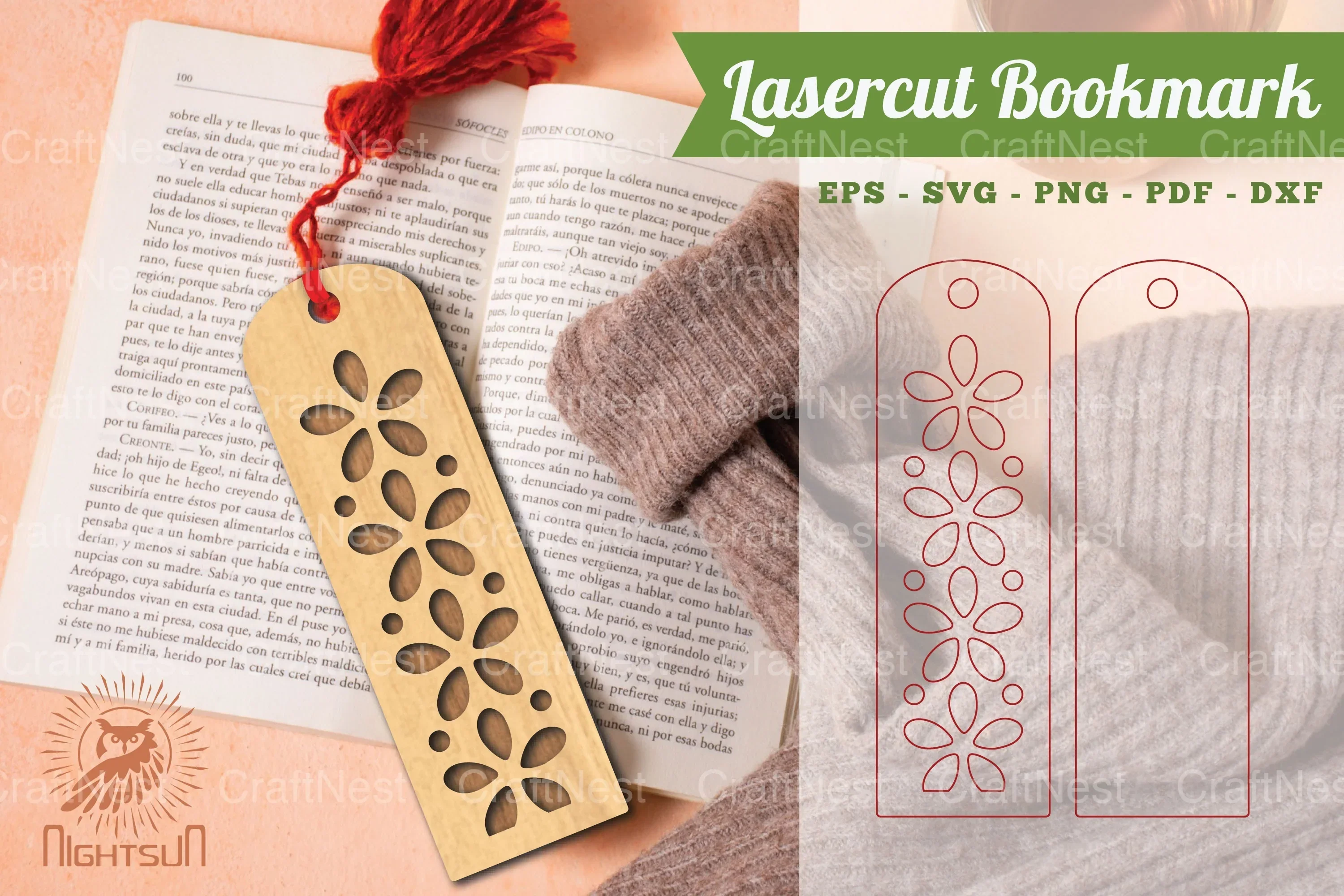Laser Cut Flower Bookmark Collection