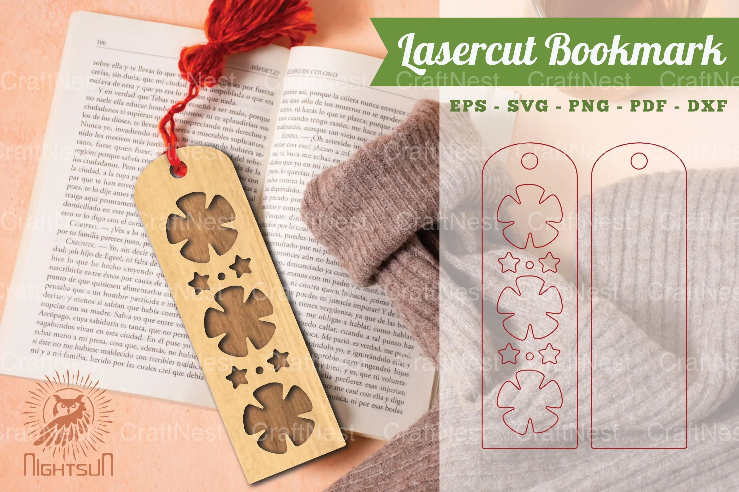 Laser Cut Flower Bookmark Collection