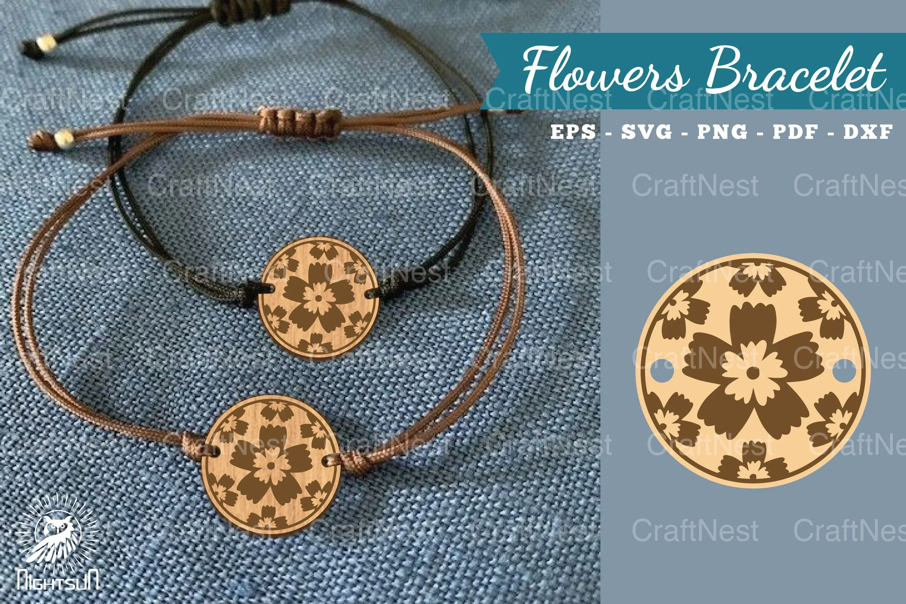 Laser Cut Flower Bracelet SVG Bundle