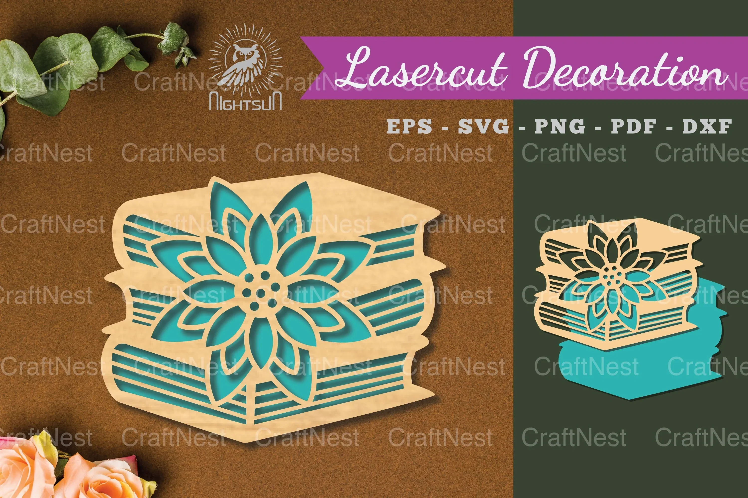 Laser Cut Flower Decoration Clipart Bundle