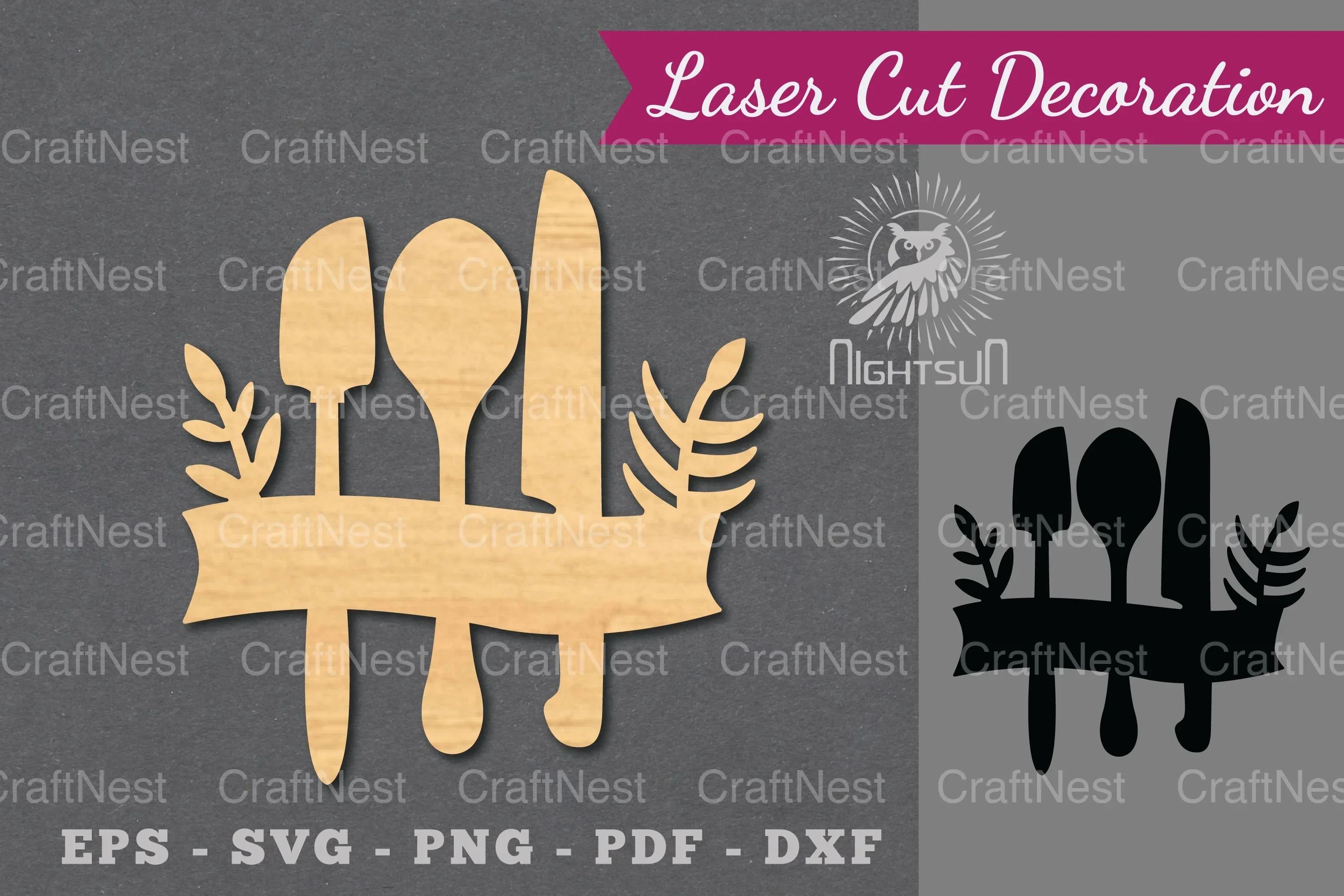 Laser Cut Kitchen Sign Clipart Bundle