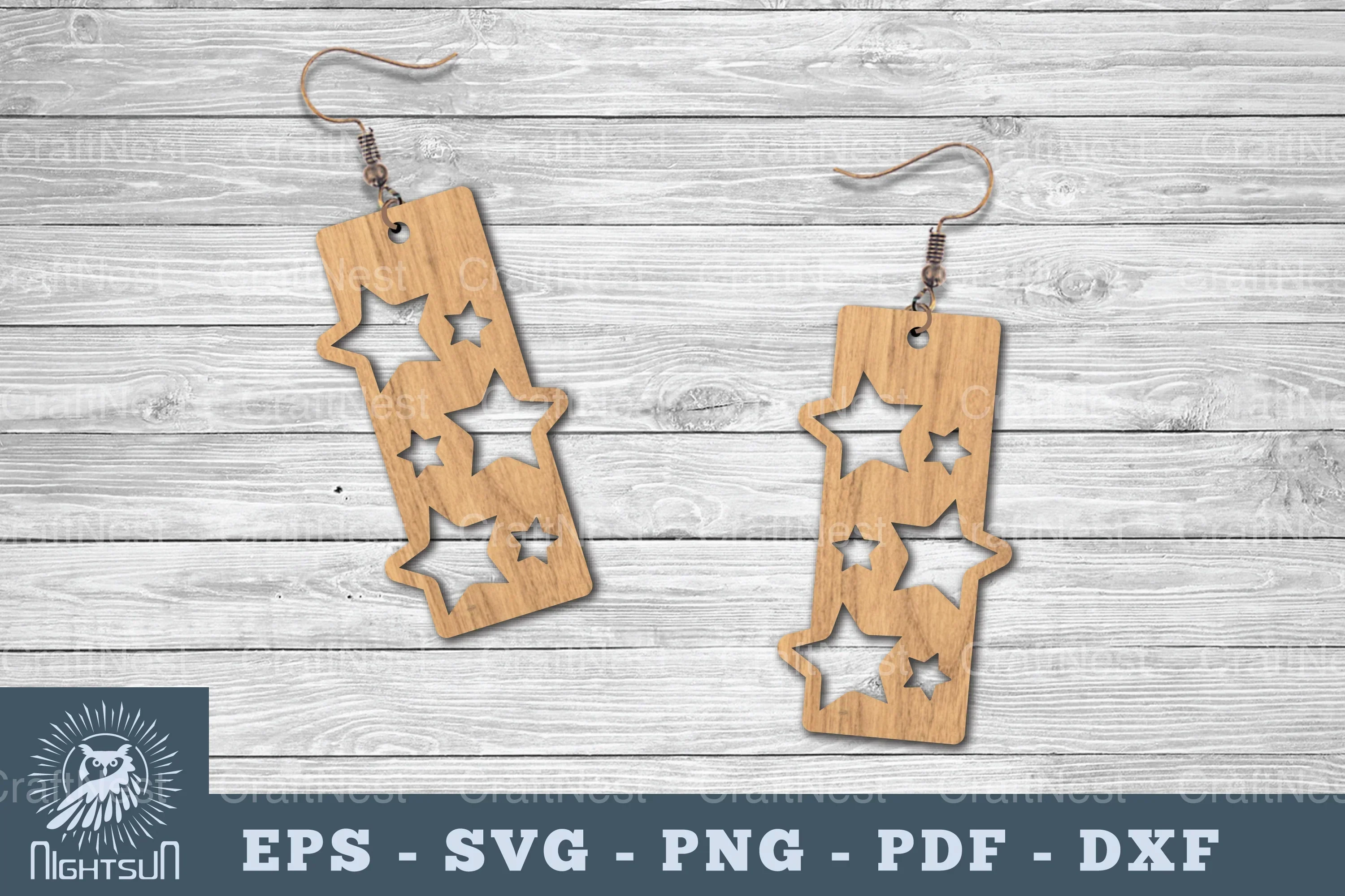 Laser Cut Star Earrings Design Bundle