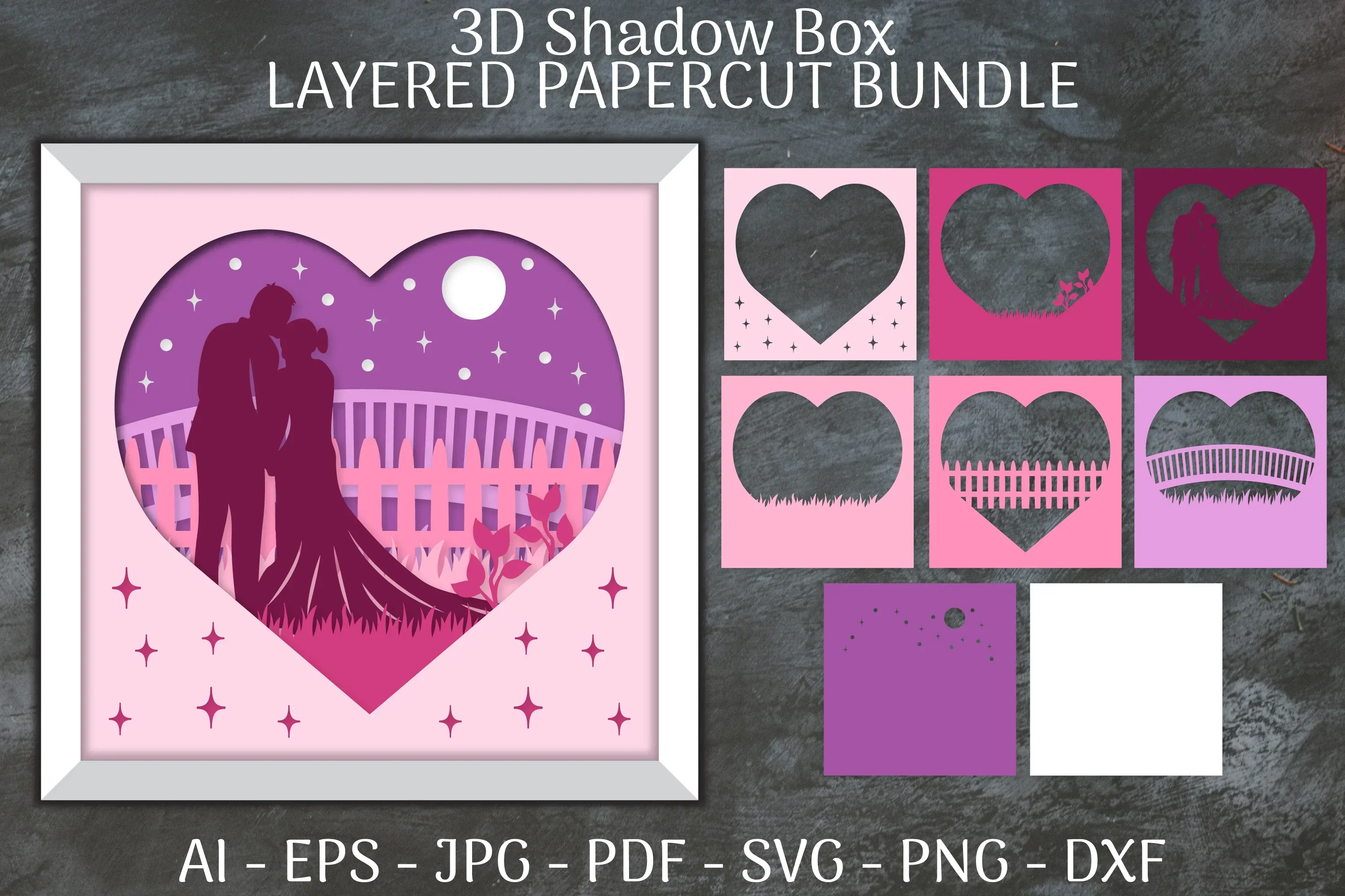 Layered Wedding Couple SVG Bundle - Image 2