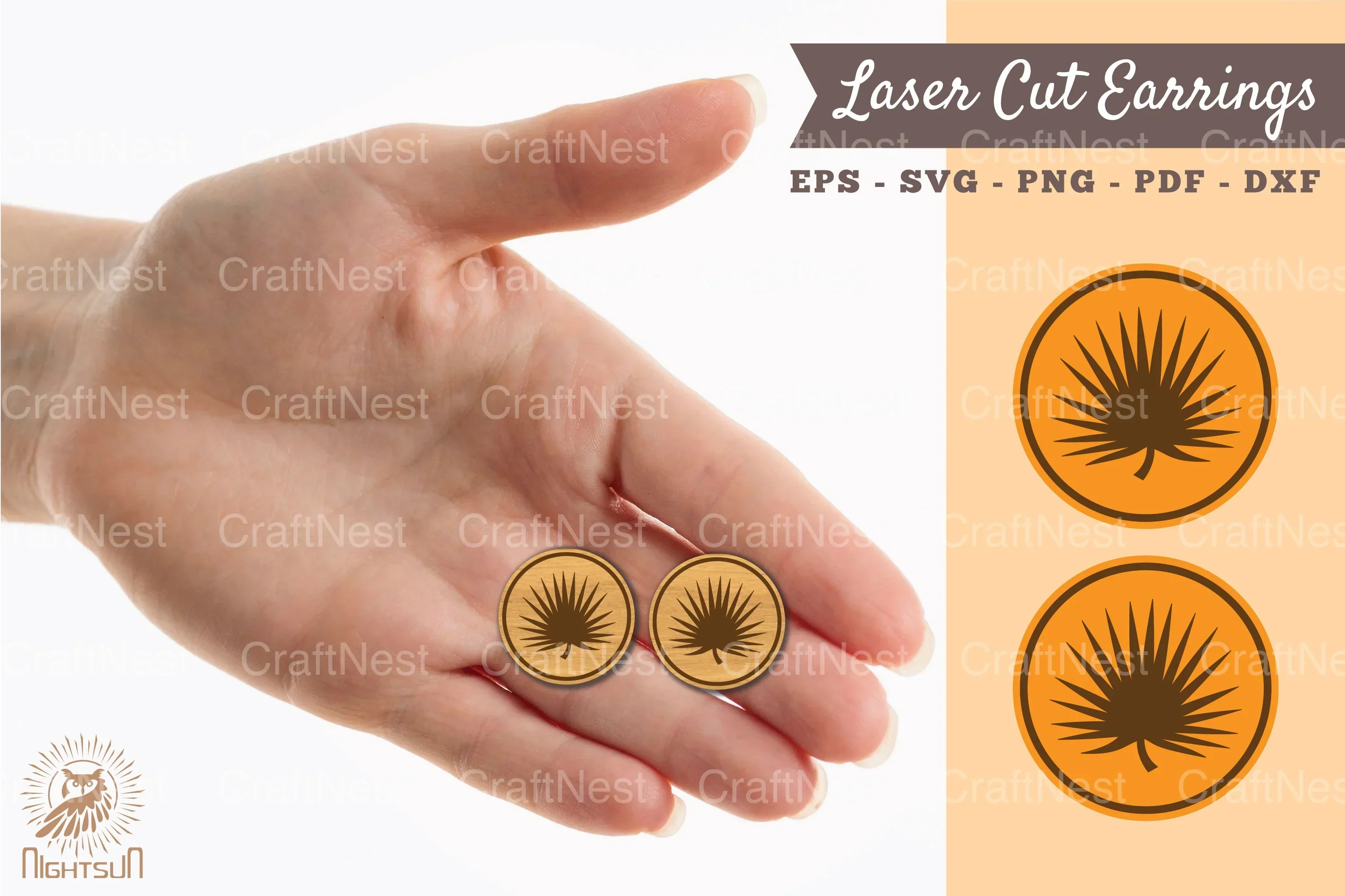 Leaves Earrings Laser Cut SVG Bundle