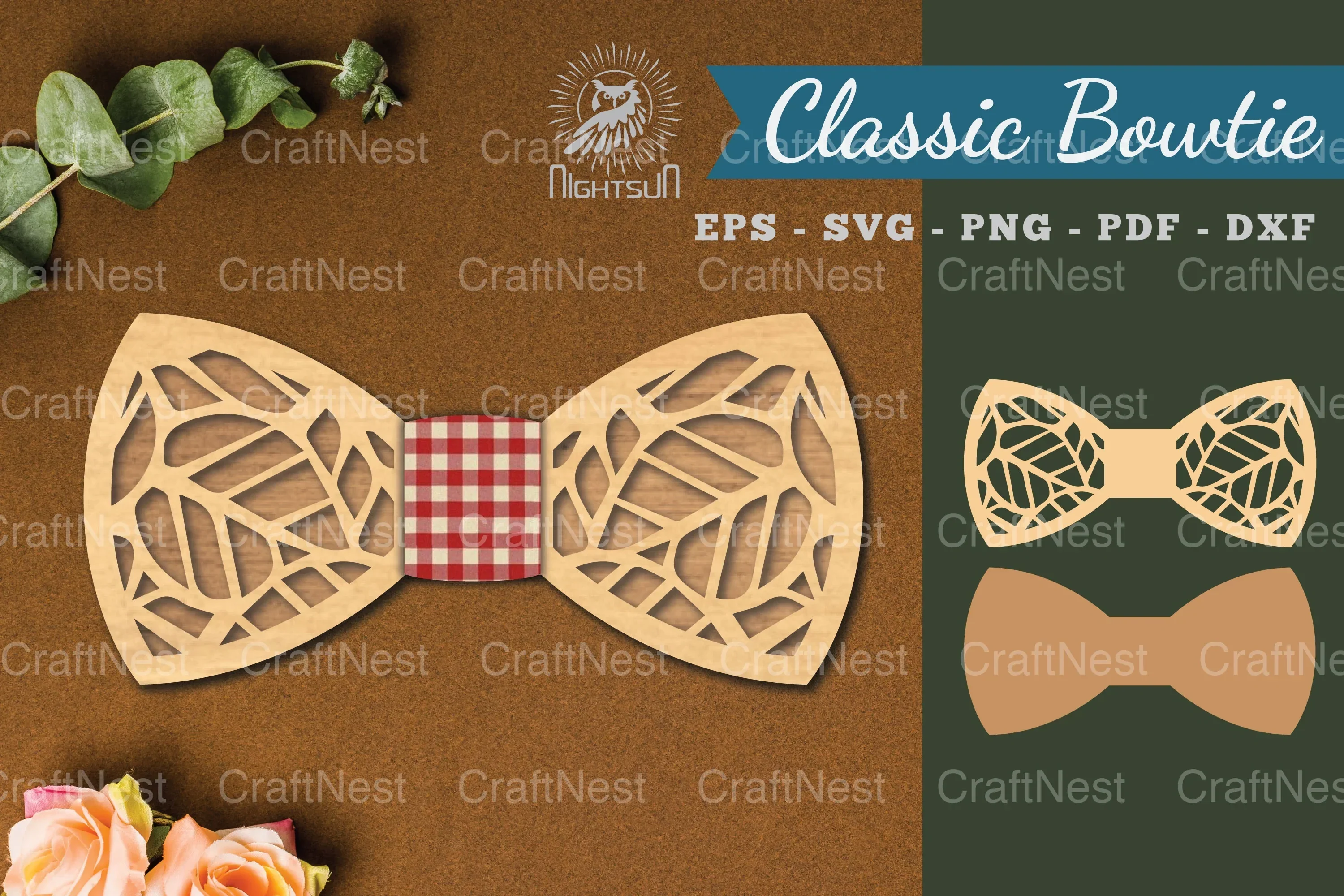 Leaves Laser Cut Bowtie SVG Bundle