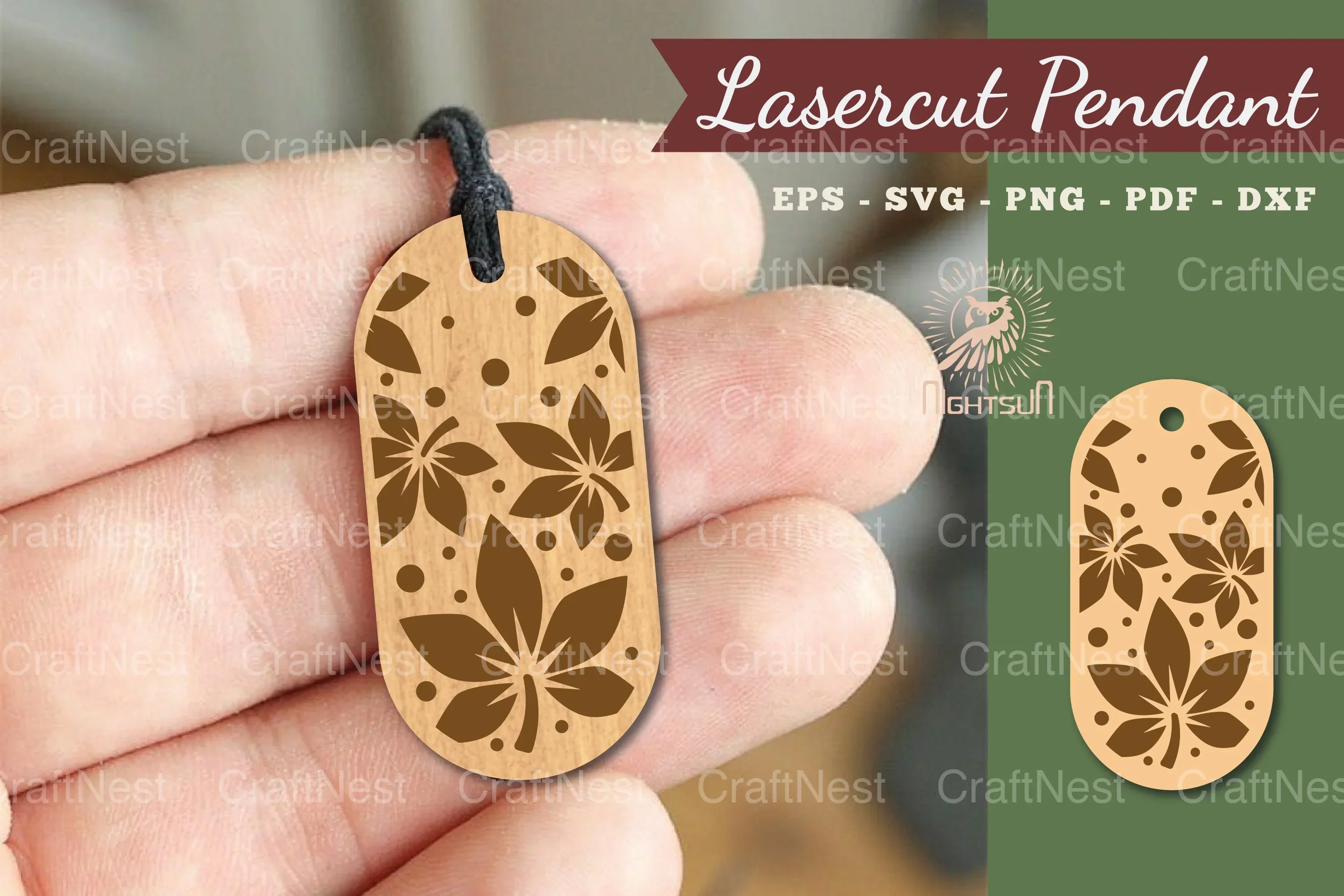Leaves Lasercut Pendant Design Bundle